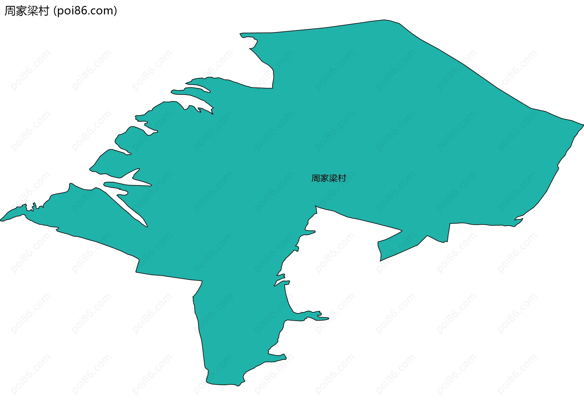 周家梁村边界地图