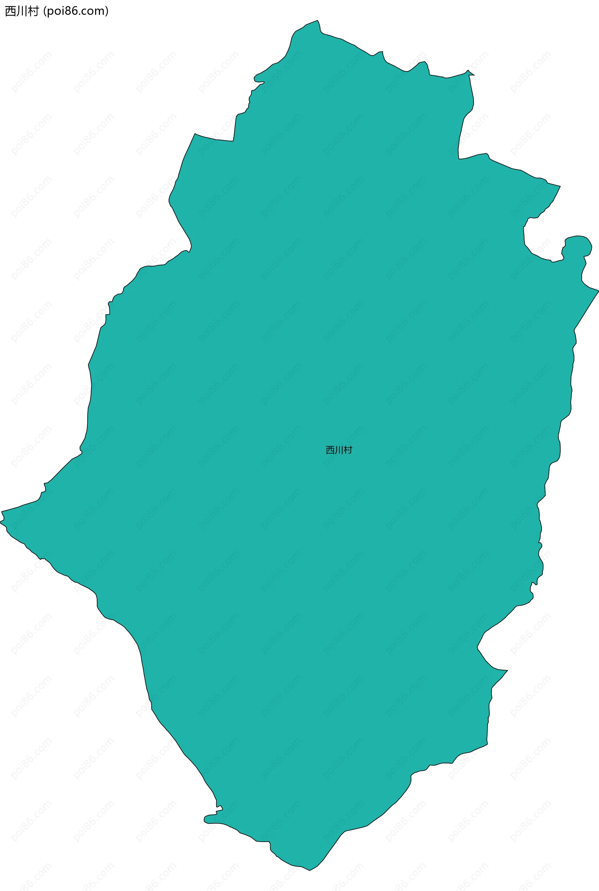 西川村边界地图