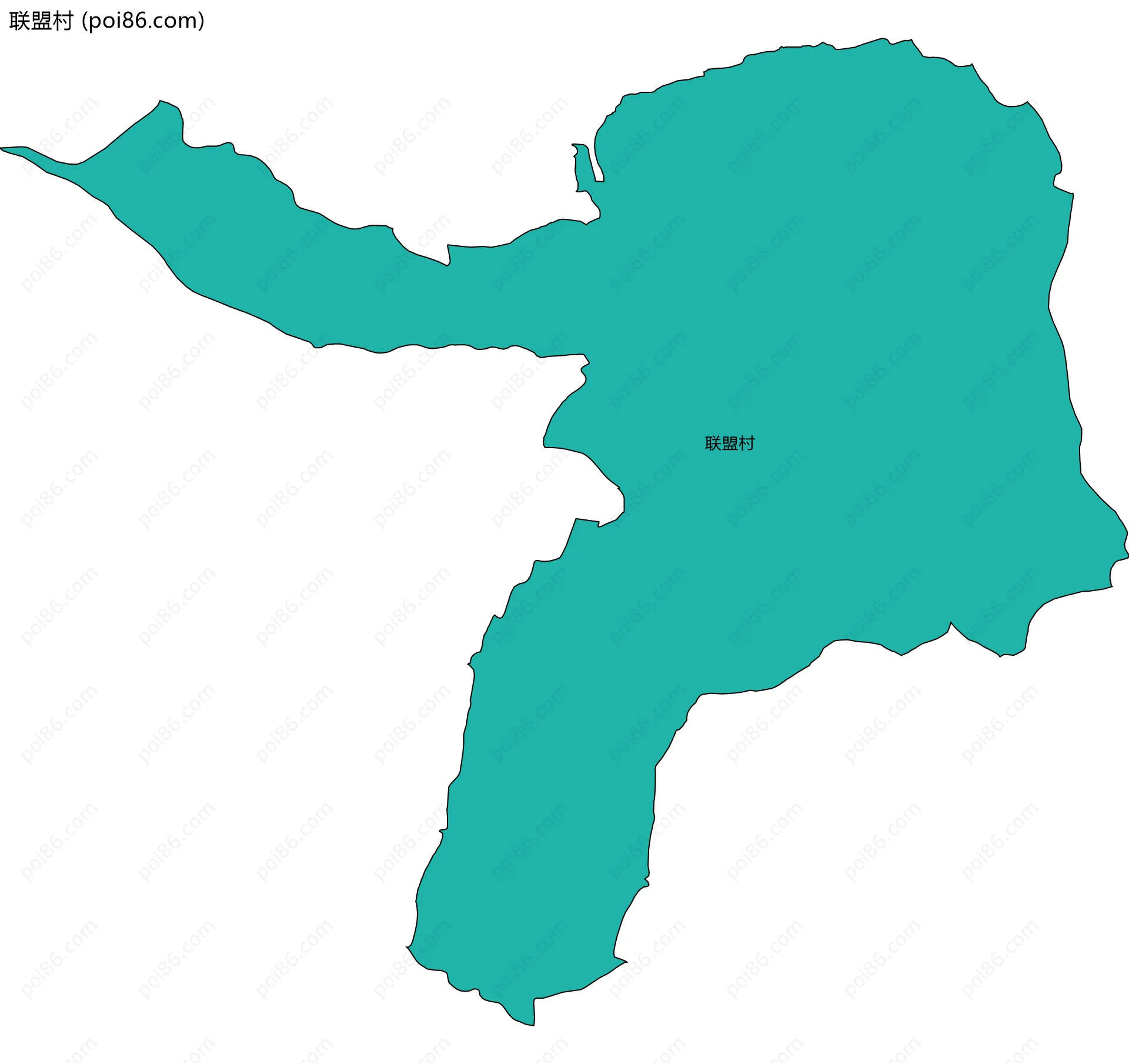 联盟村边界地图