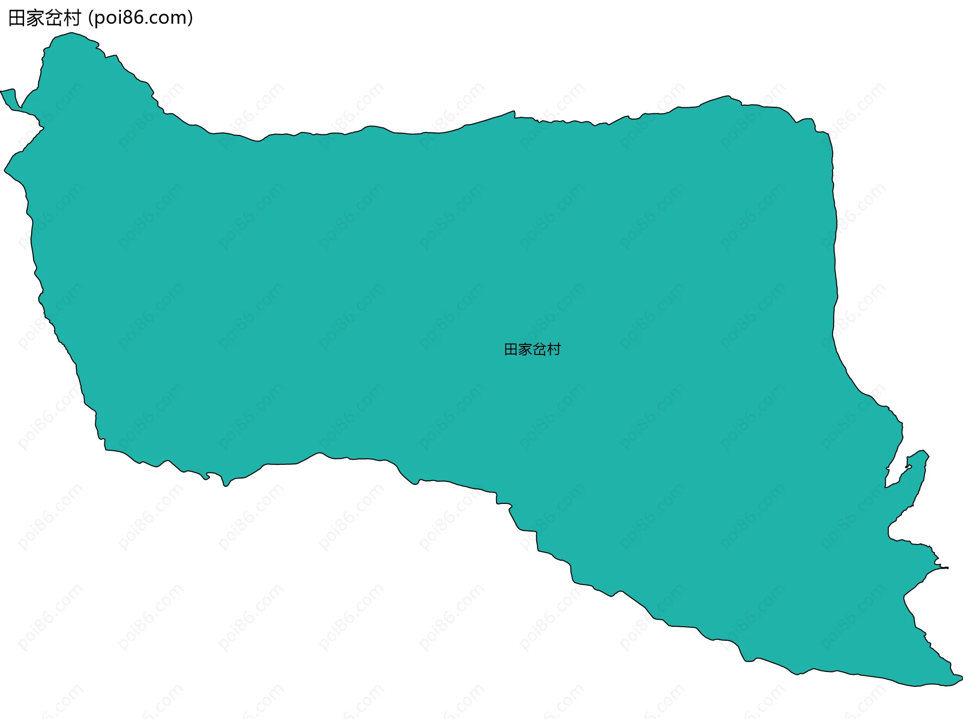 田家岔村边界地图