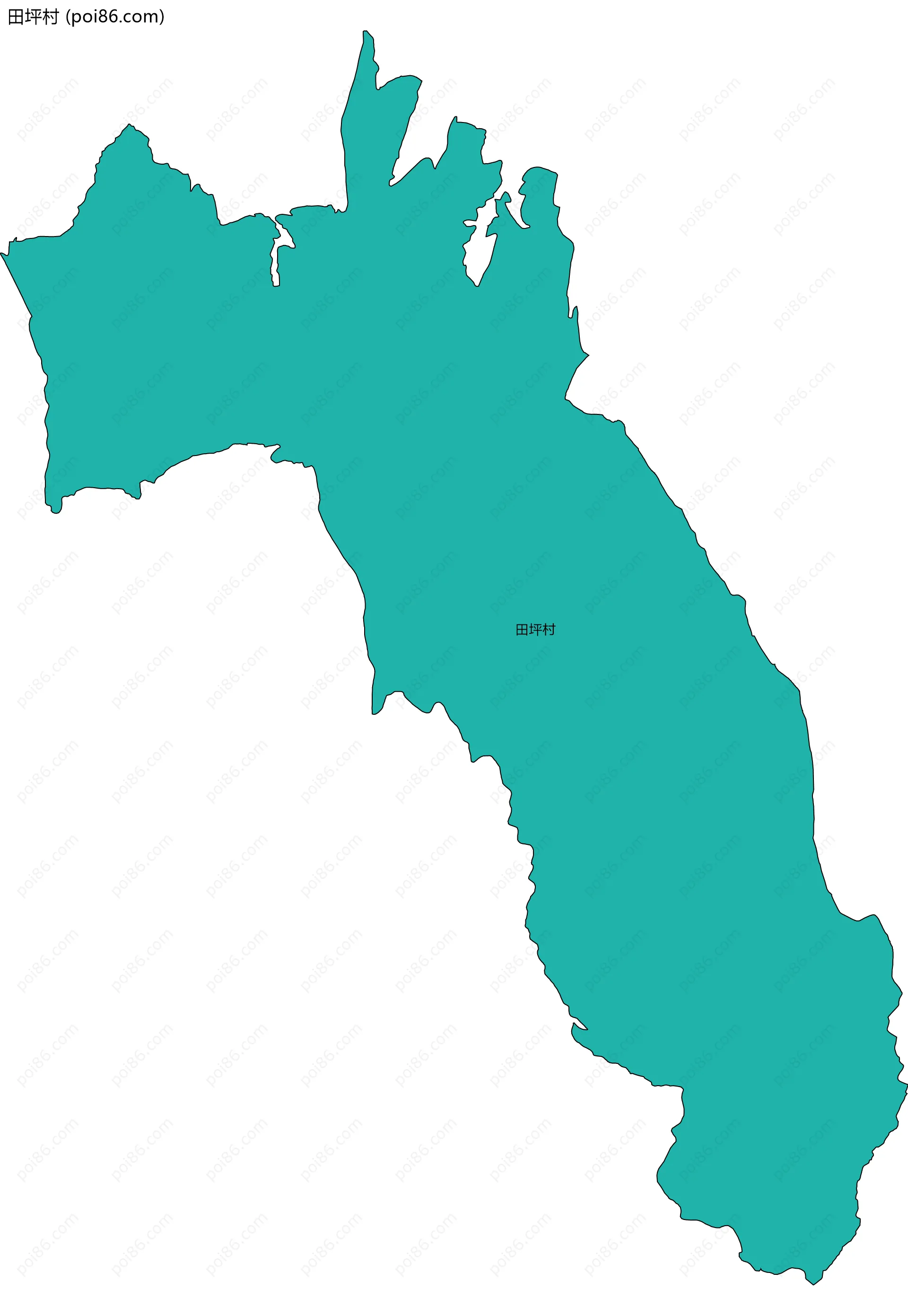 田坪村边界地图