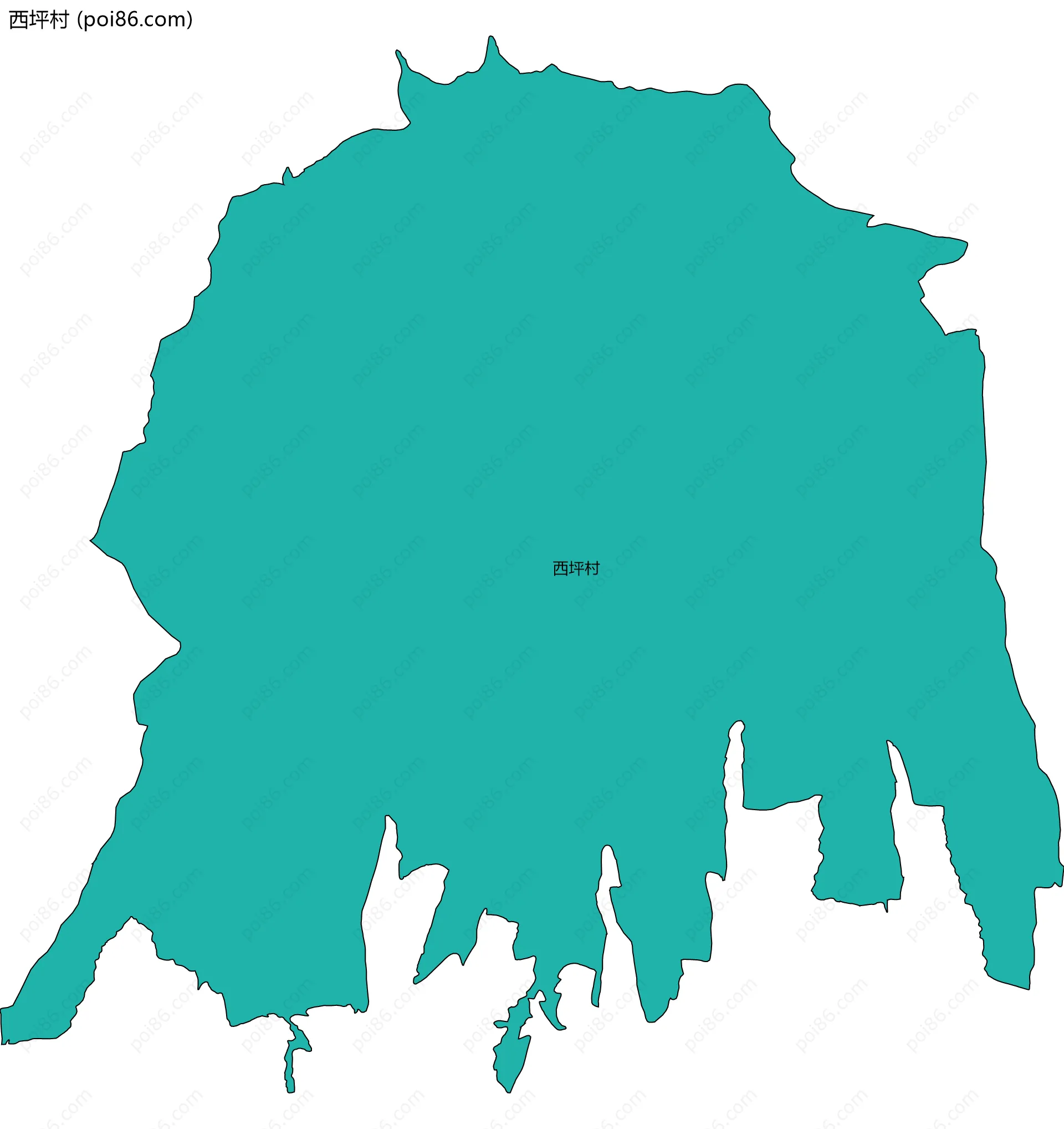 西坪村边界地图