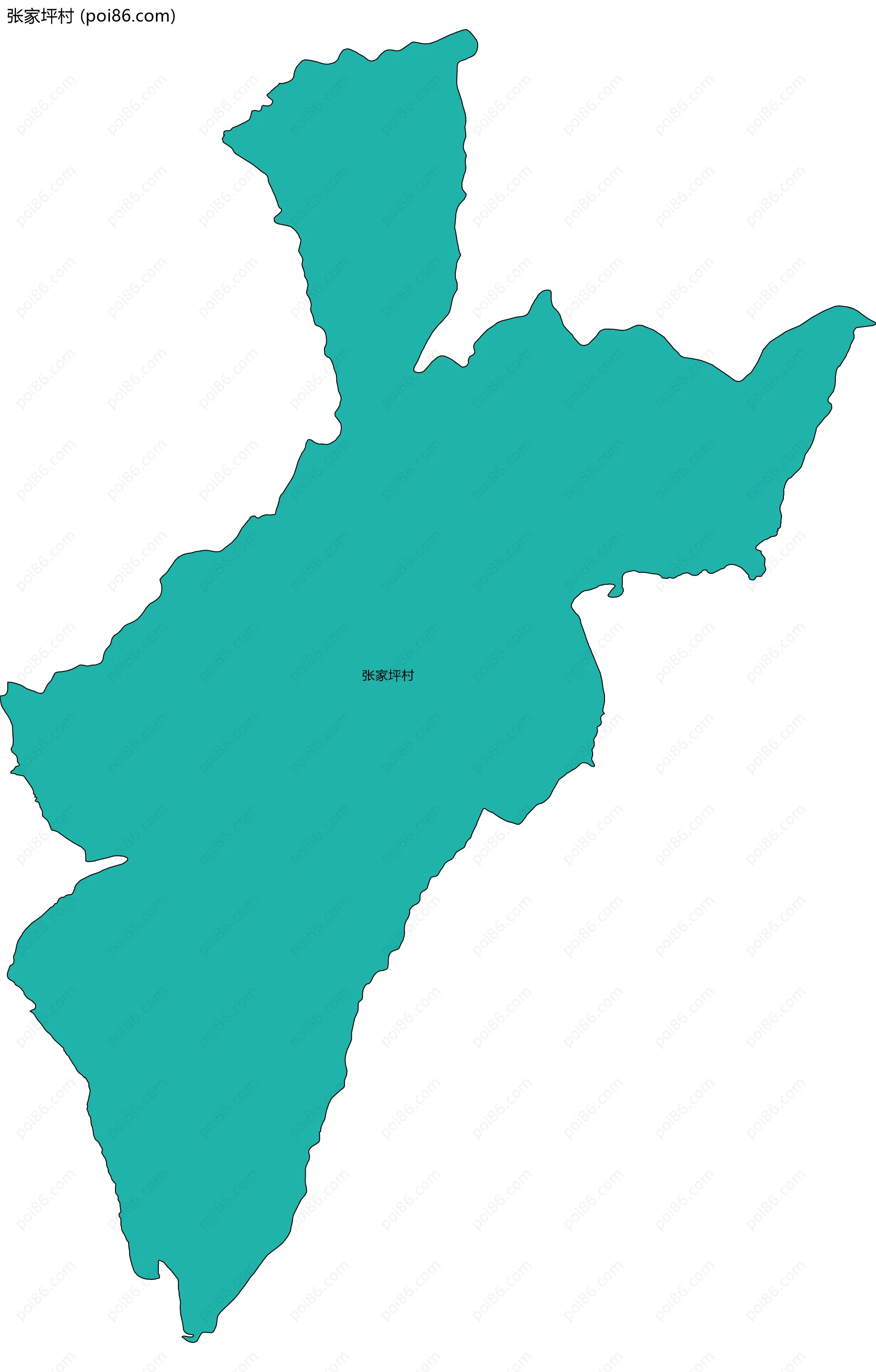 张家坪村边界地图