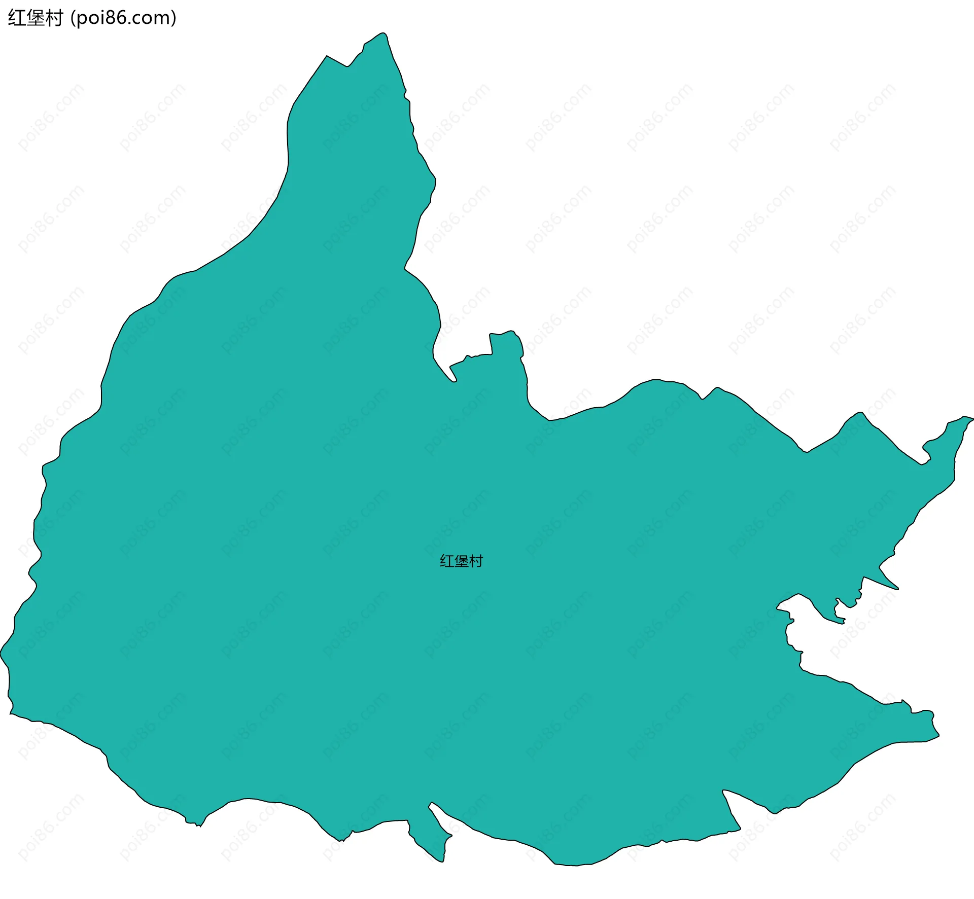 红堡村边界地图
