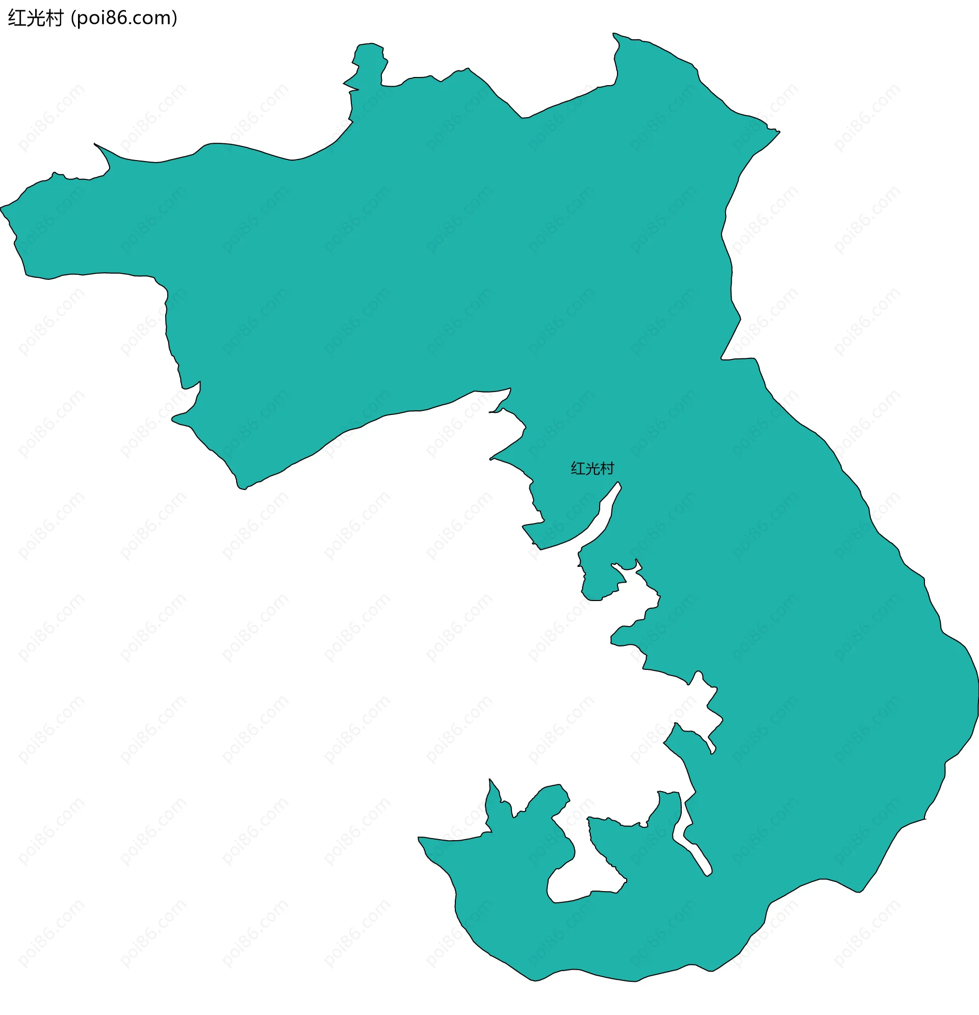 红光村边界地图