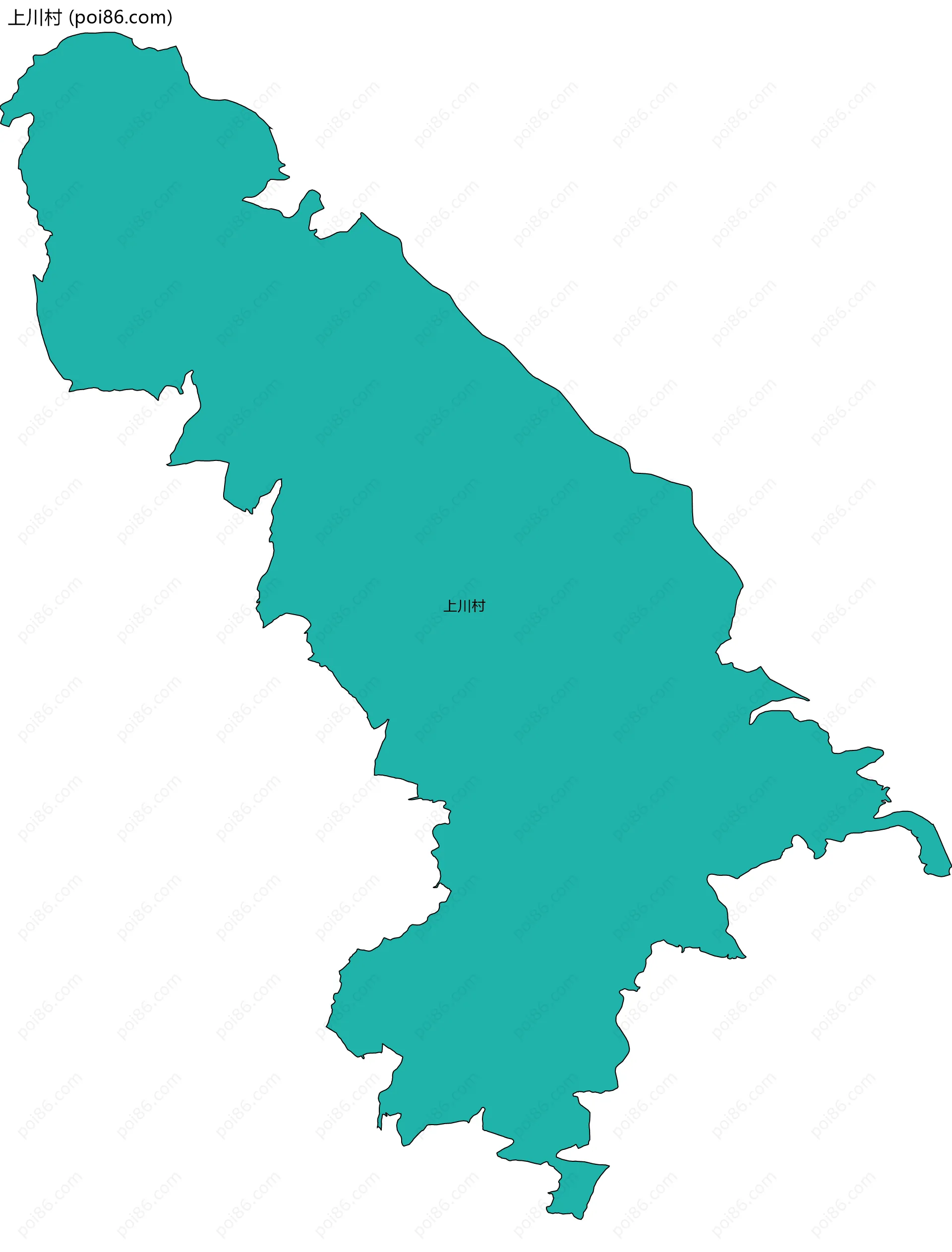 上川村边界地图