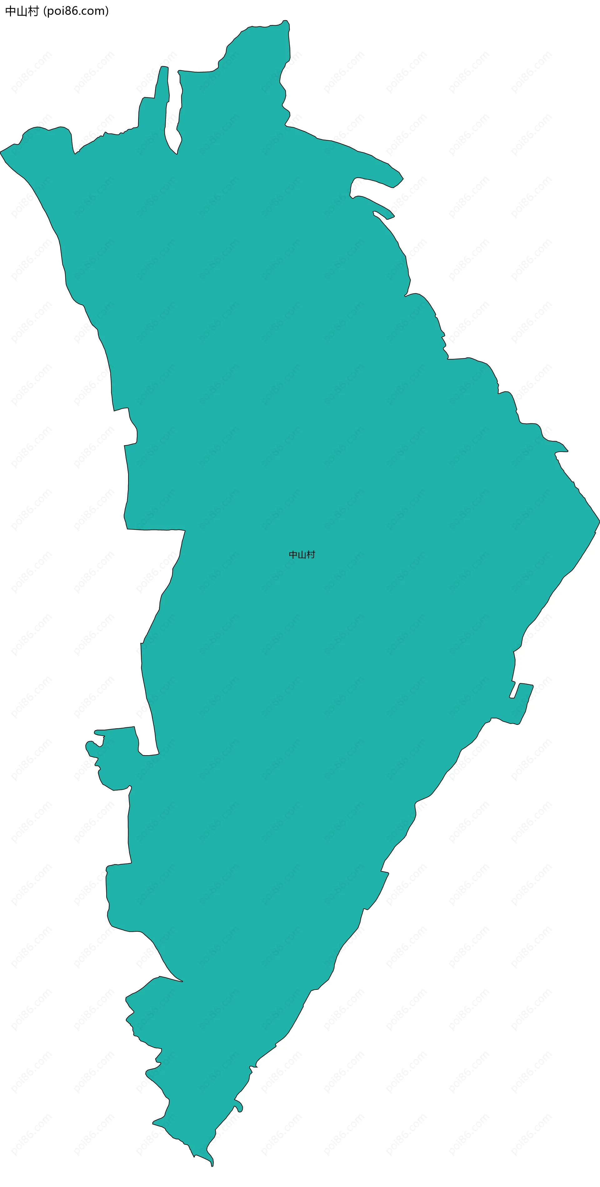 中山村边界地图