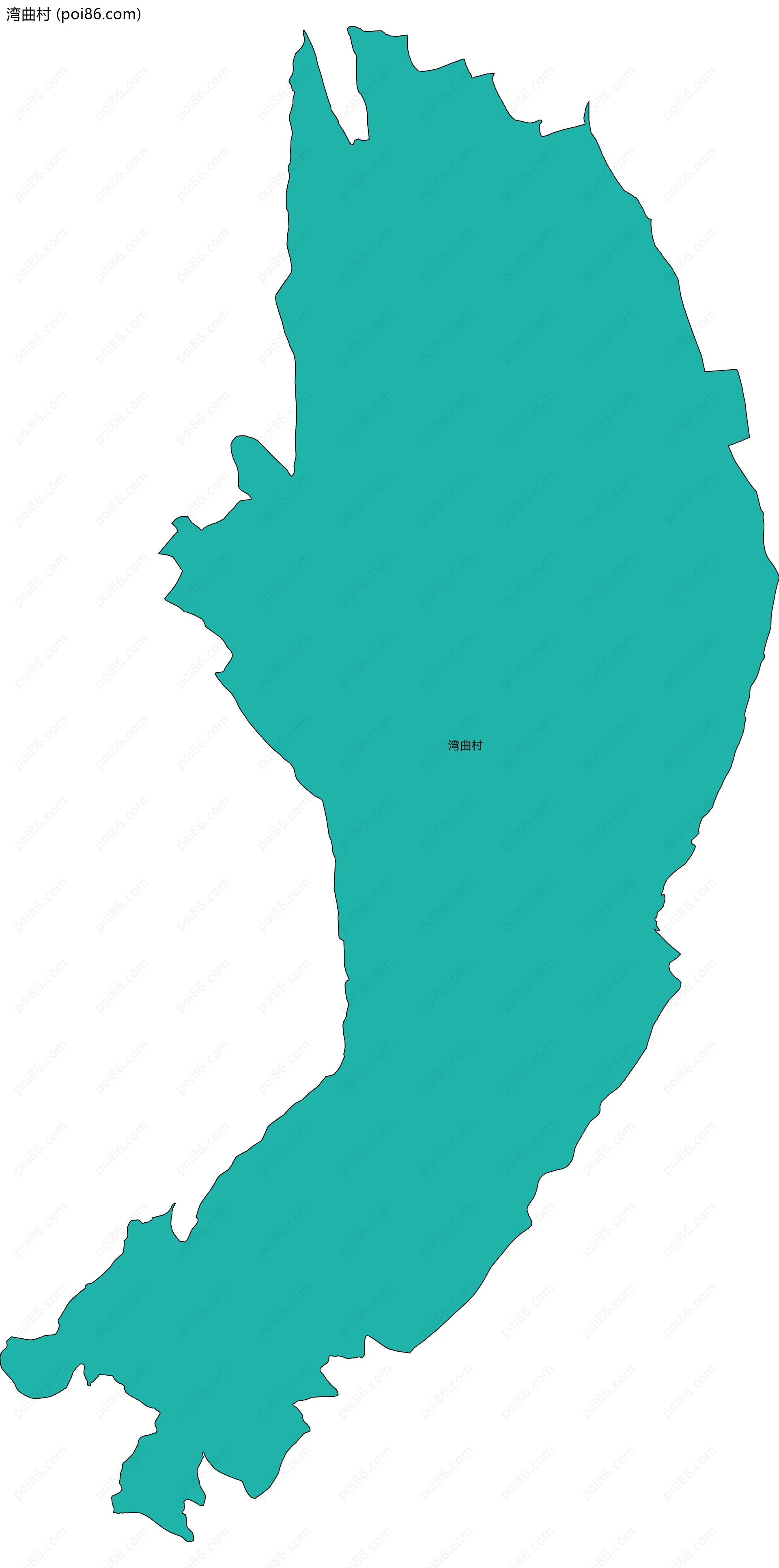 湾曲村边界地图