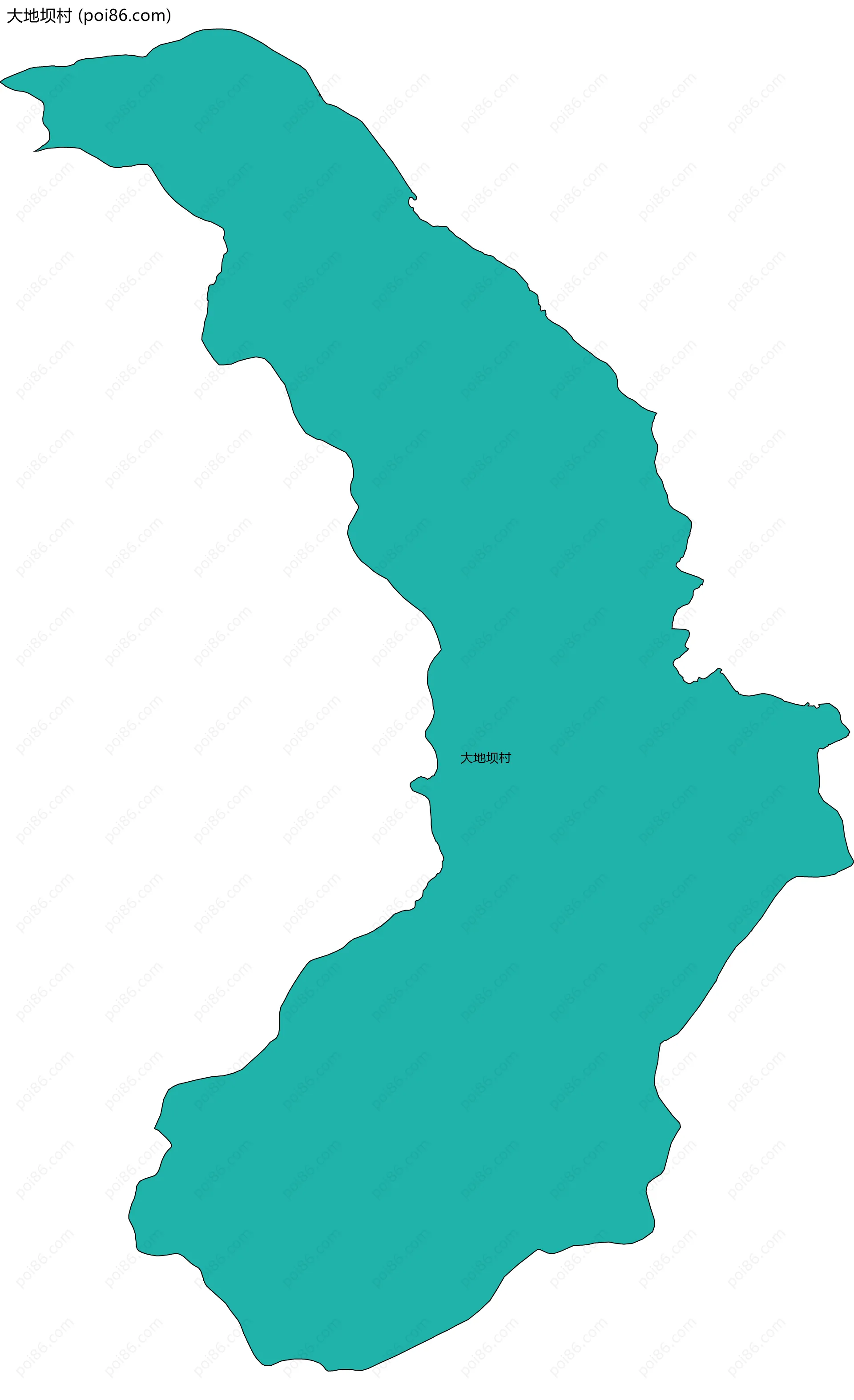 大地坝村边界地图