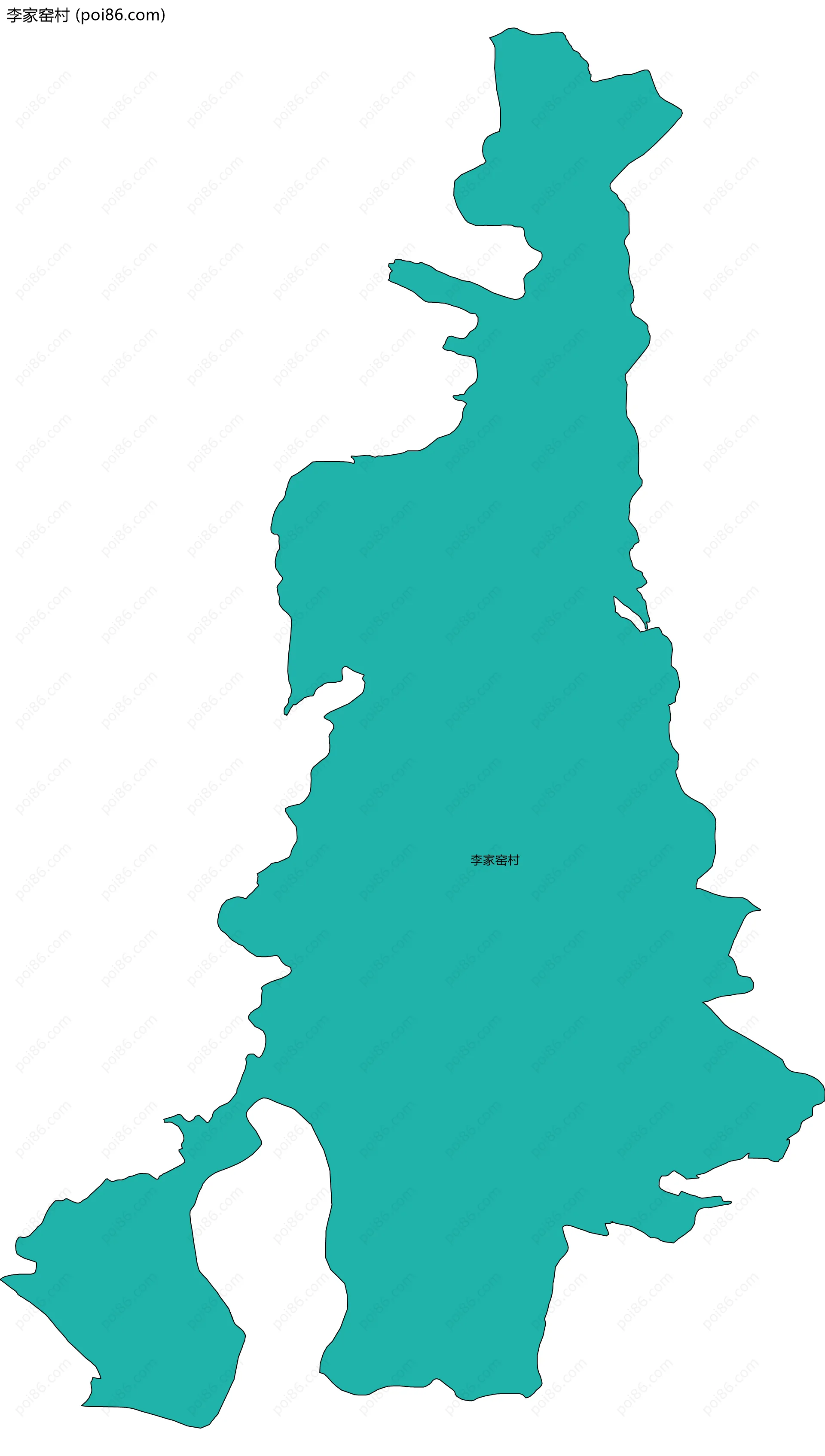 李家窑村边界地图