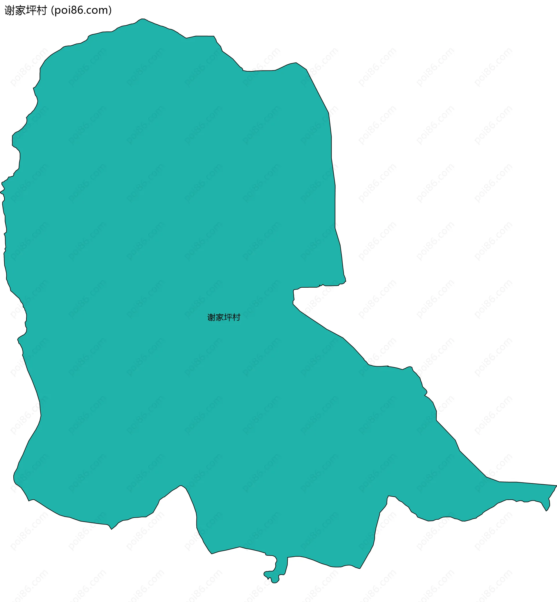 谢家坪村边界地图