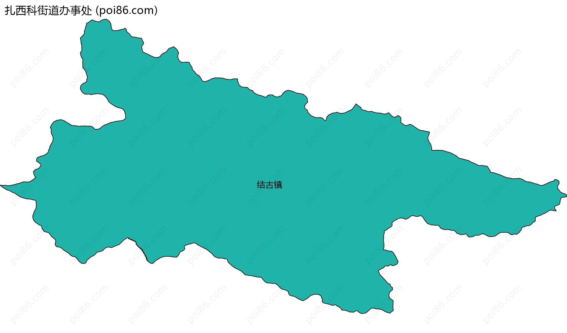 扎西科街道办事处边界地图(五级行政区划)