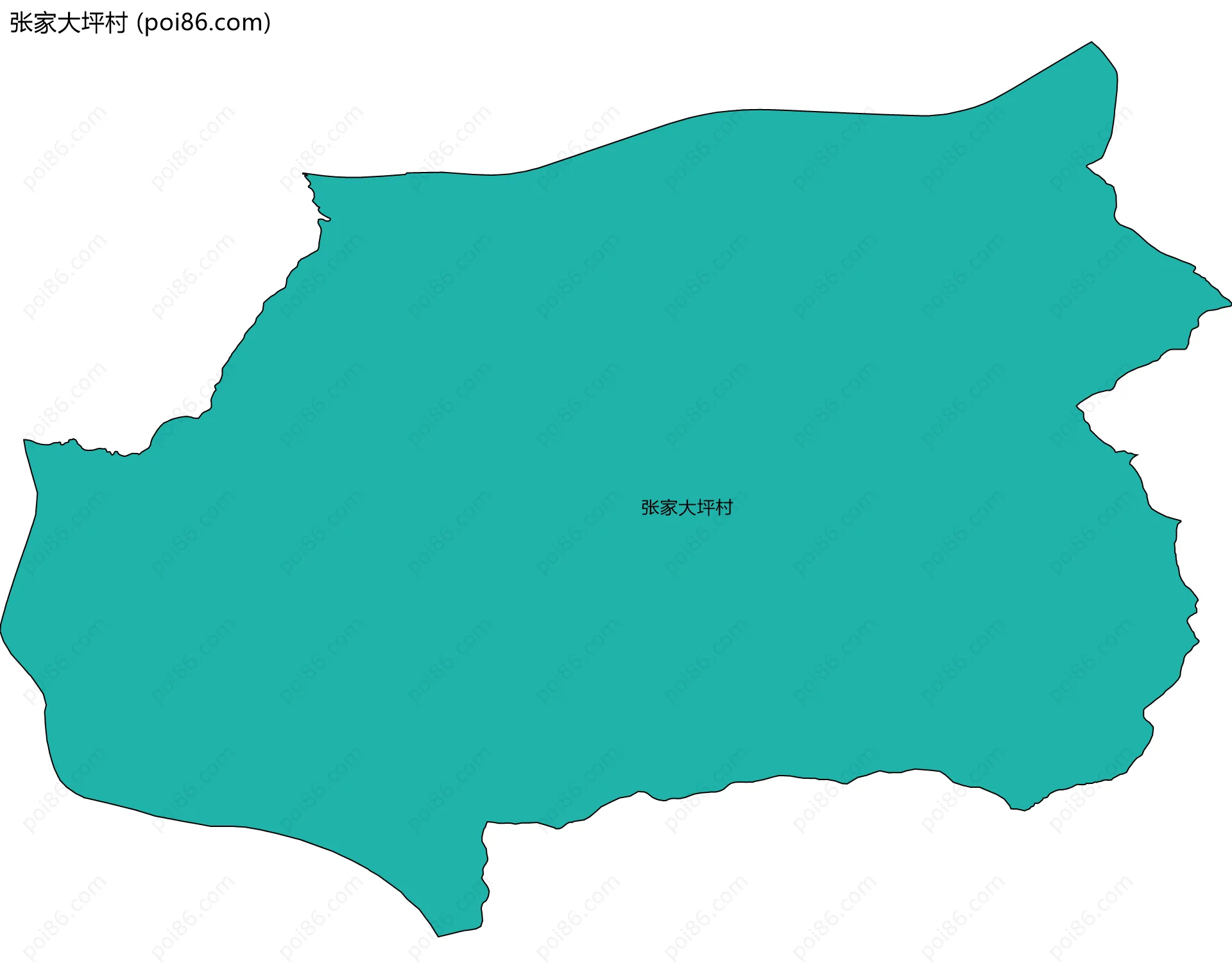 张家大坪村边界地图