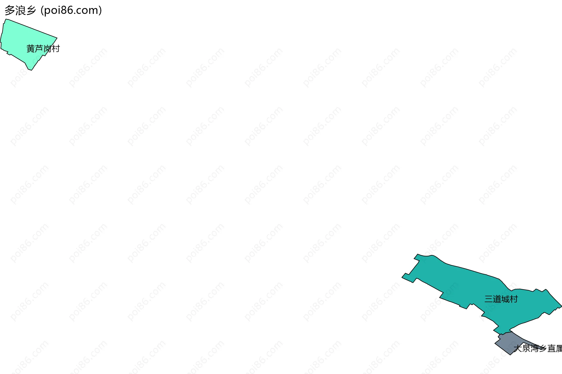 多浪乡边界地图(五级行政区划)