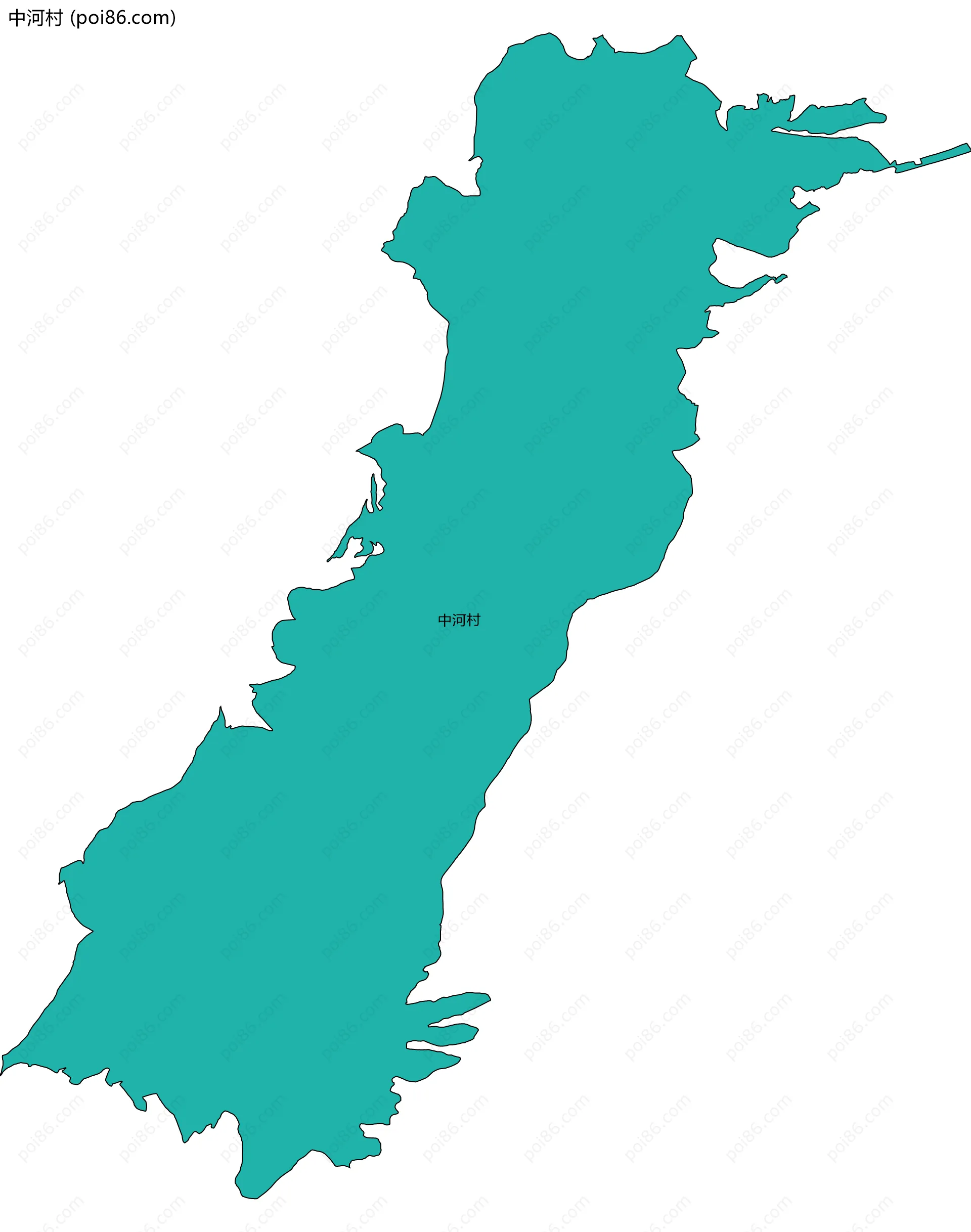 中河村边界地图