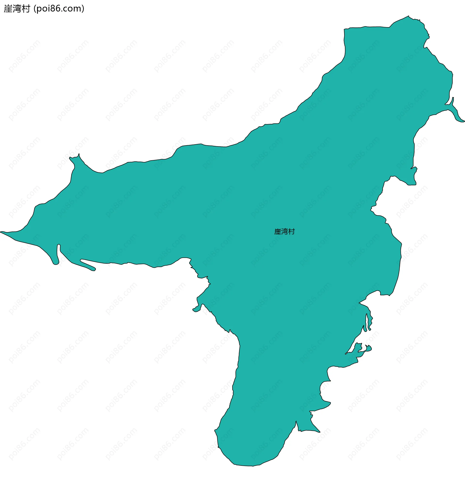 崖湾村边界地图