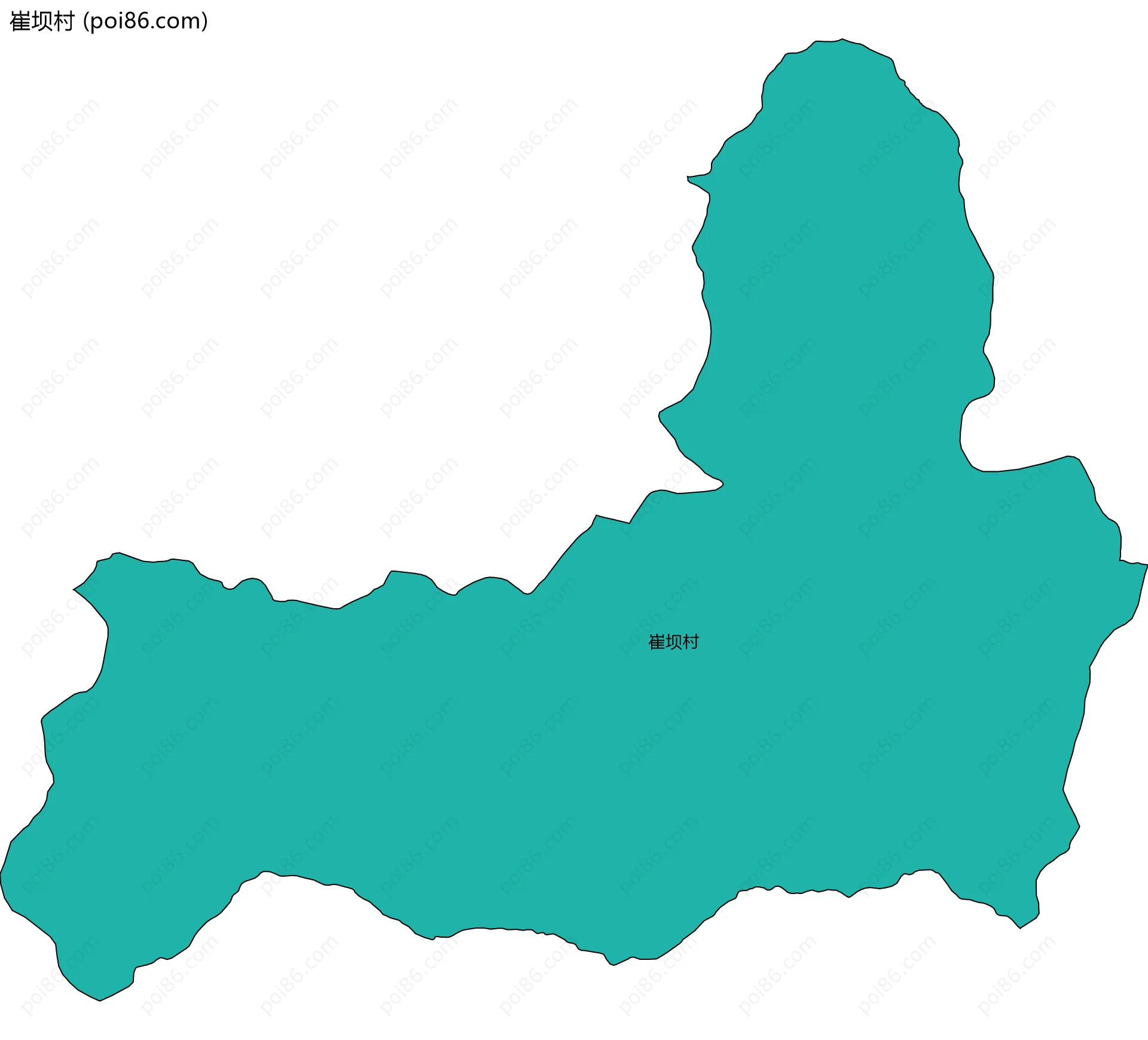 崔坝村边界地图