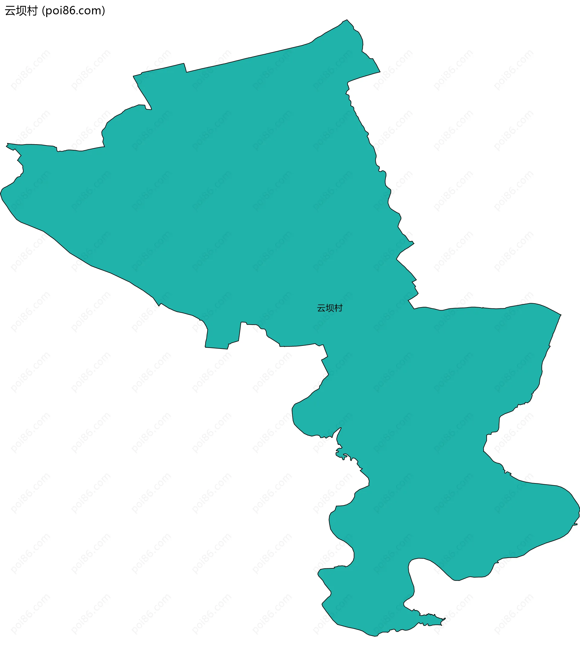 云坝村边界地图