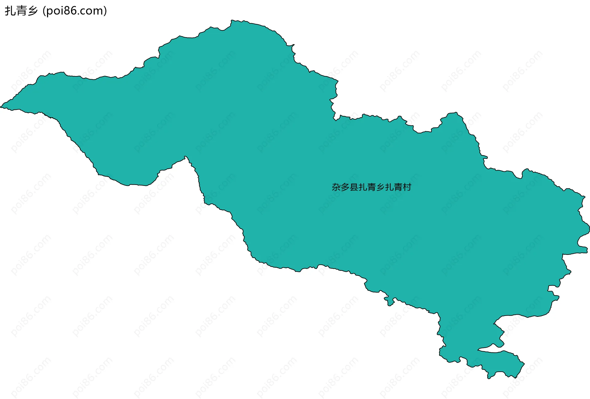 扎青乡边界地图(五级行政区划)