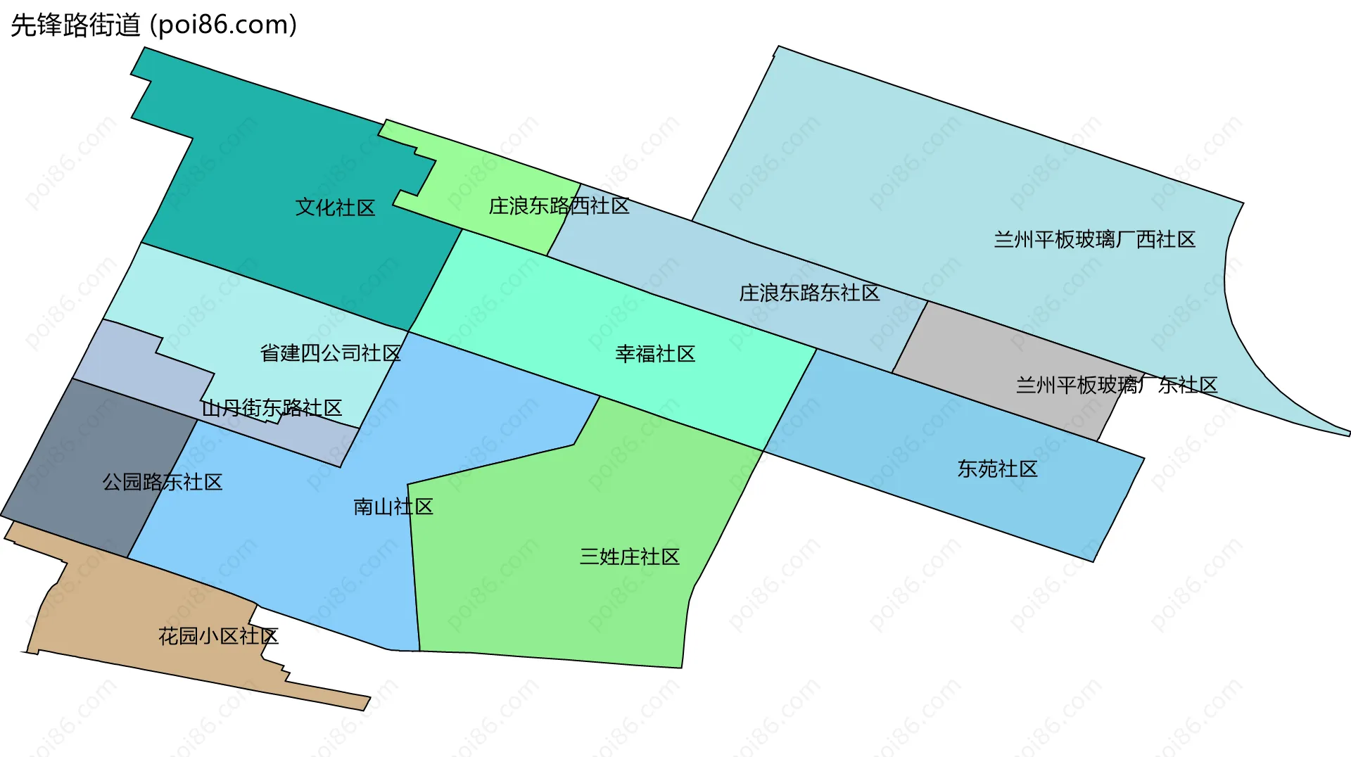 先锋路街道边界地图(五级行政区划)