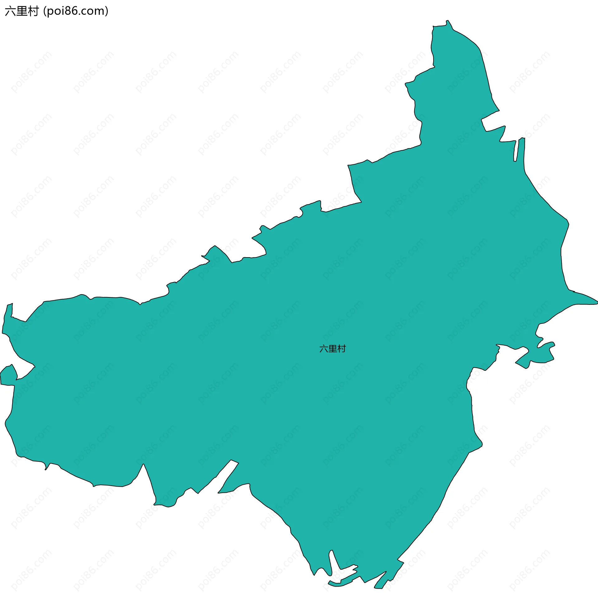 六里村边界地图