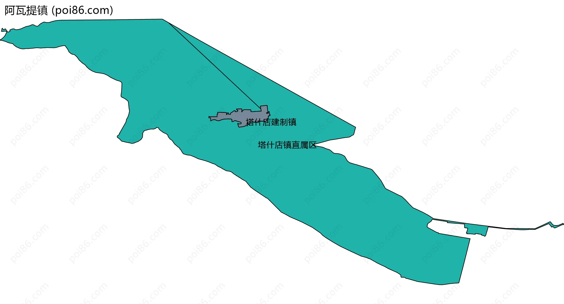 阿瓦提镇边界地图(五级行政区划)