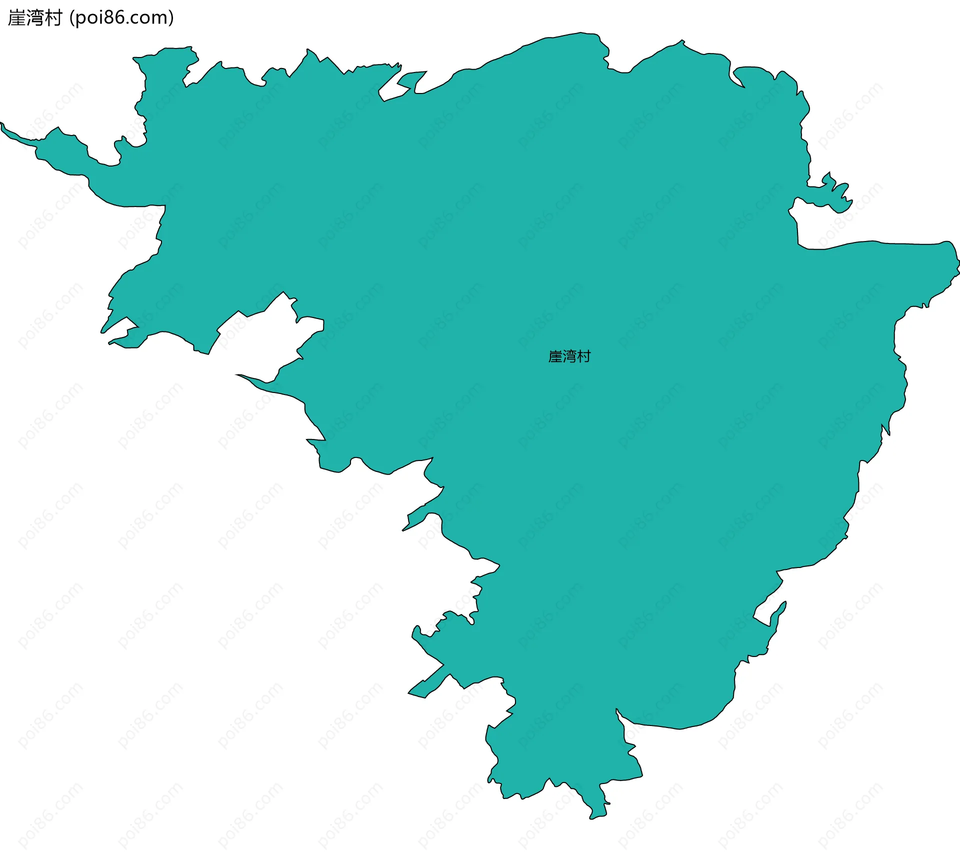 崖湾村边界地图
