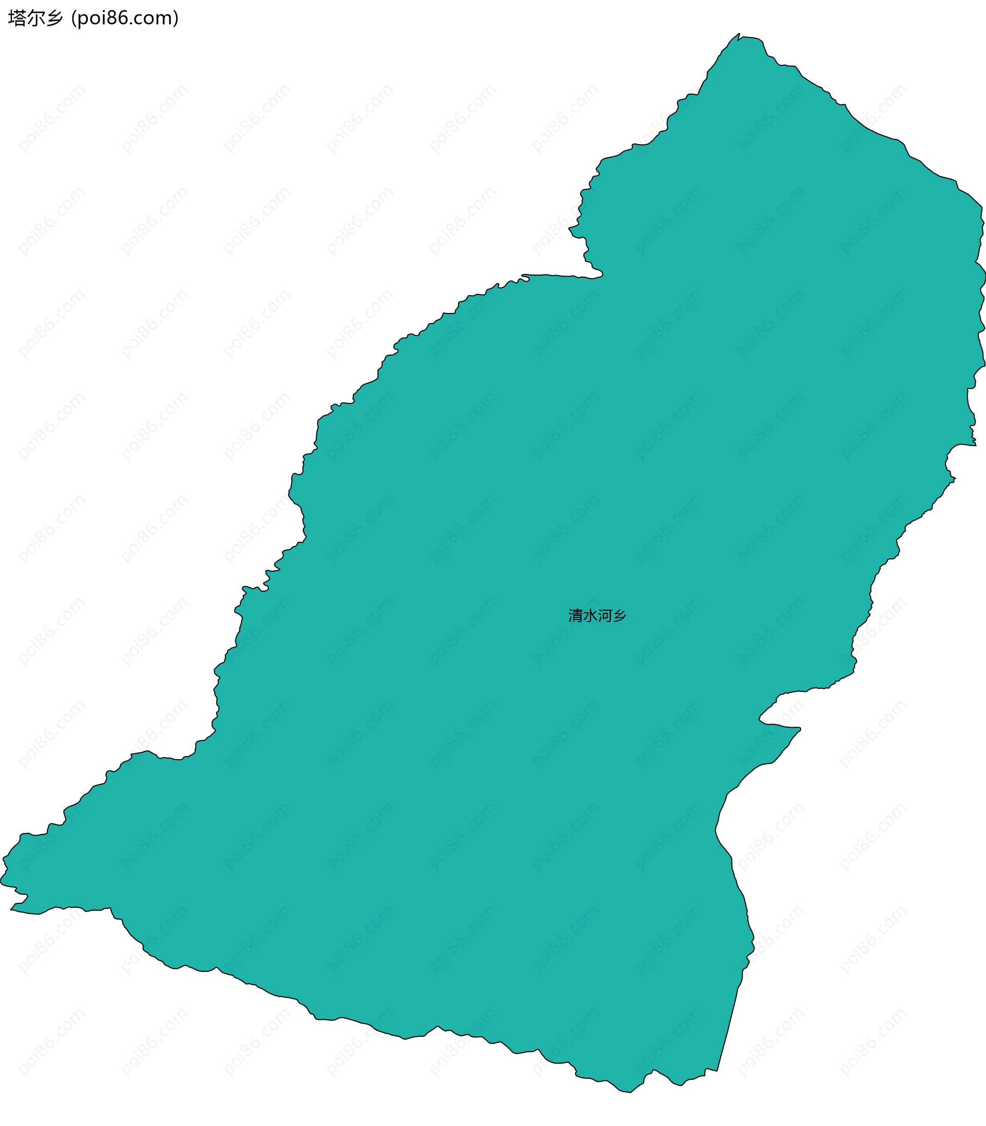 塔尔乡边界地图(五级行政区划)