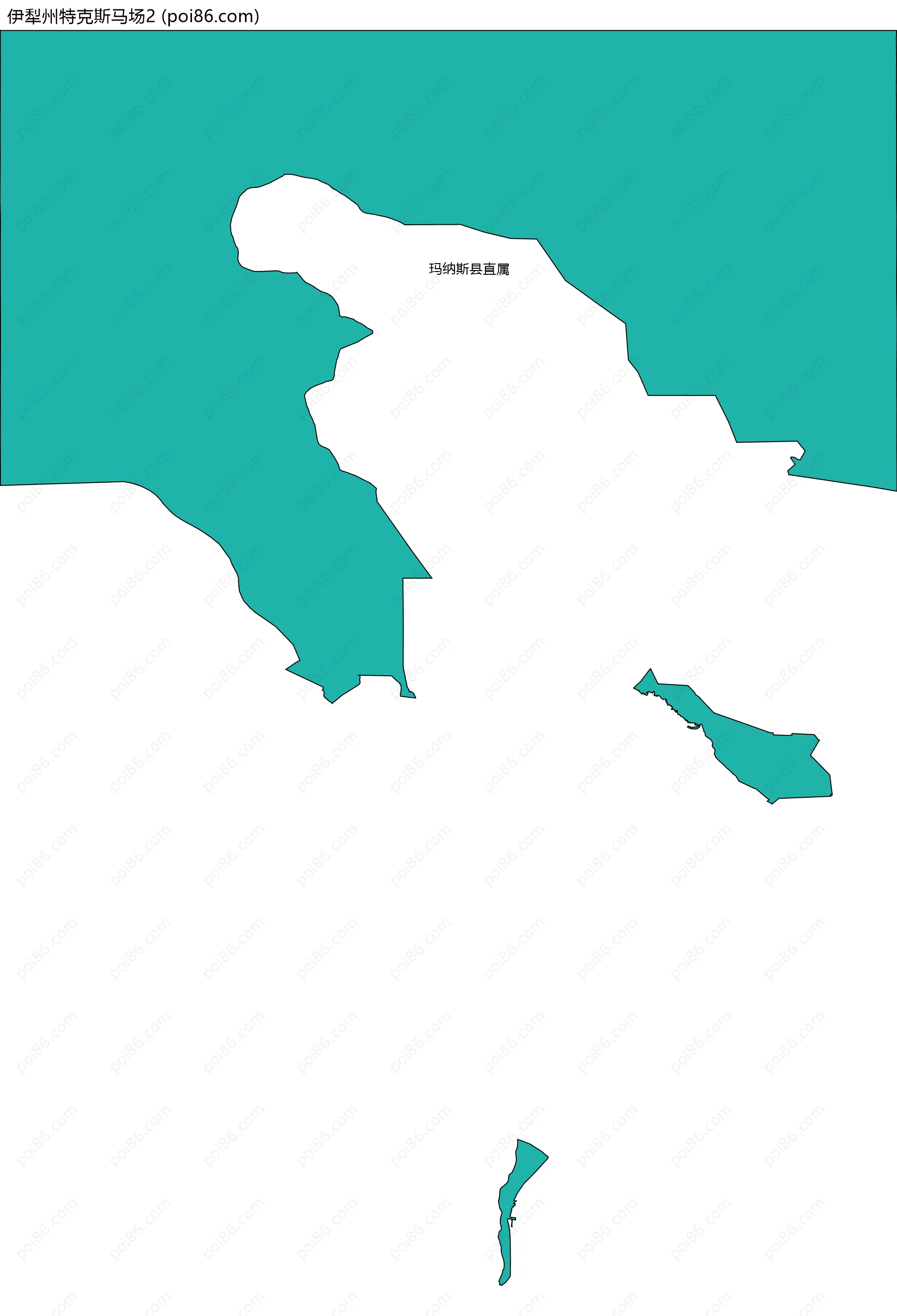 伊犁州特克斯马场2边界地图(五级行政区划)