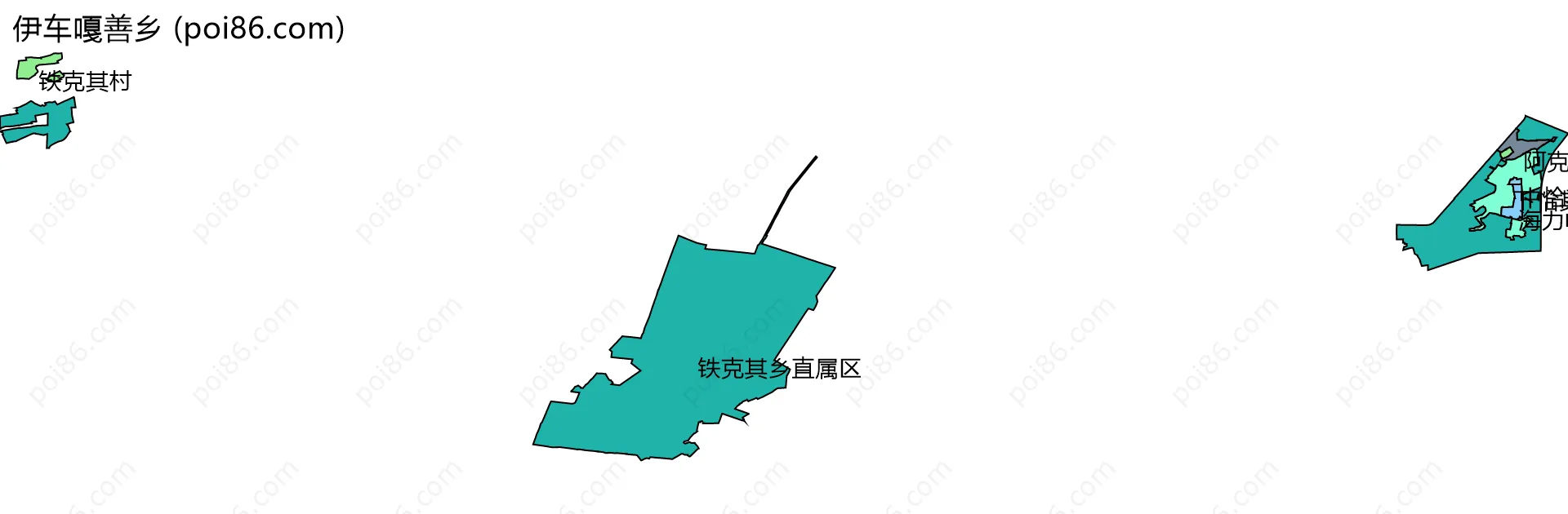 伊车嘎善乡边界地图(五级行政区划)