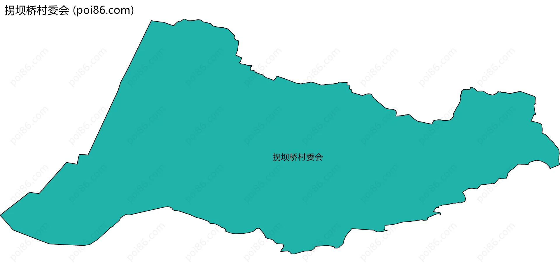 拐坝桥村委会边界地图