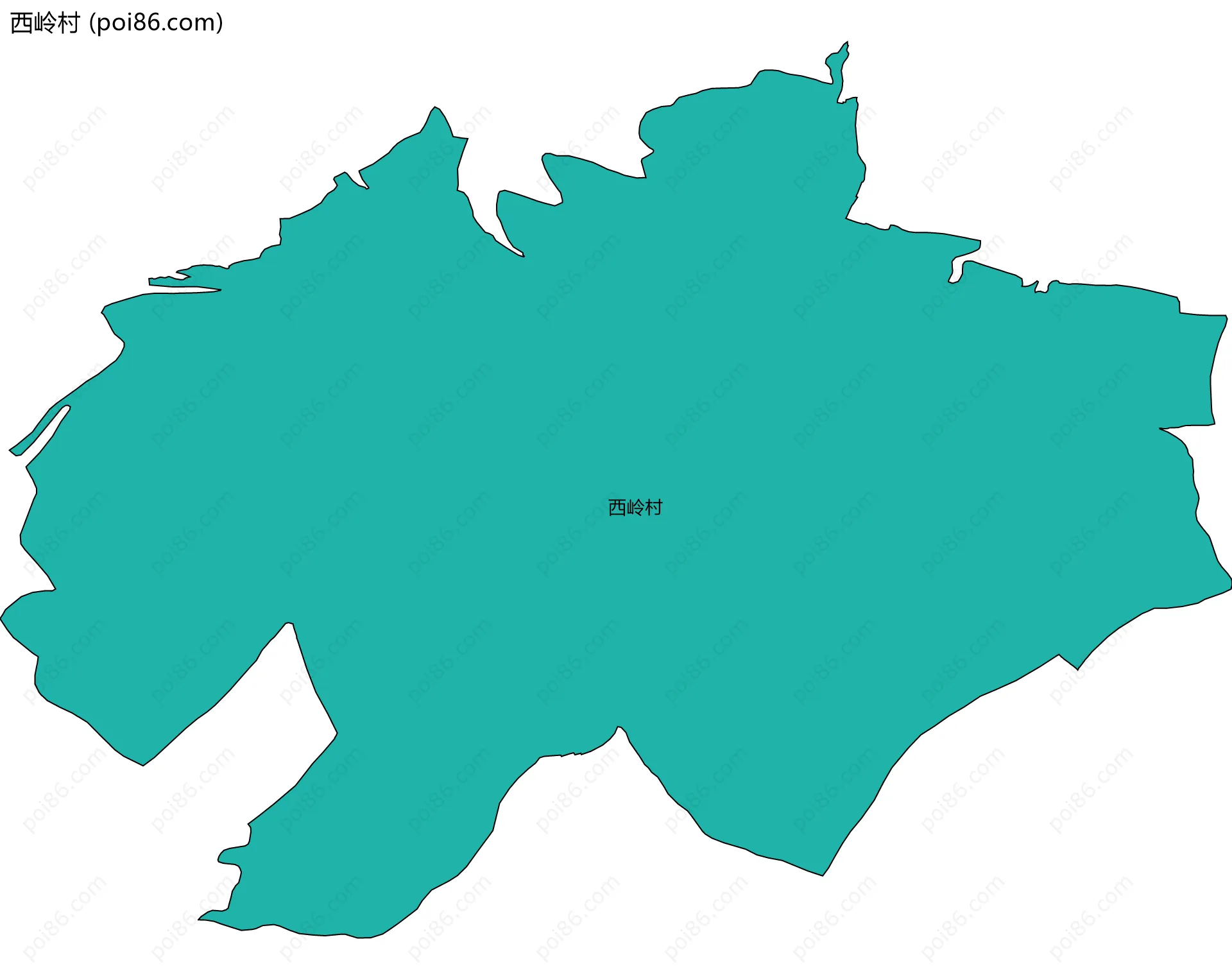 西岭村边界地图