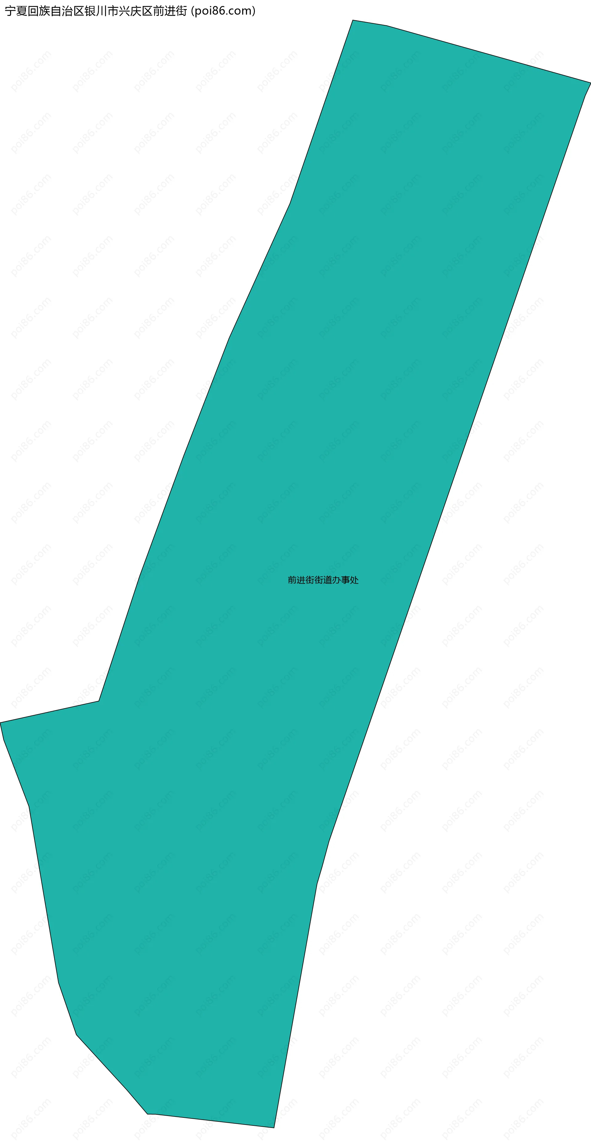 宁夏回族自治区银川市兴庆区前进街边界地图(五级行政区划)