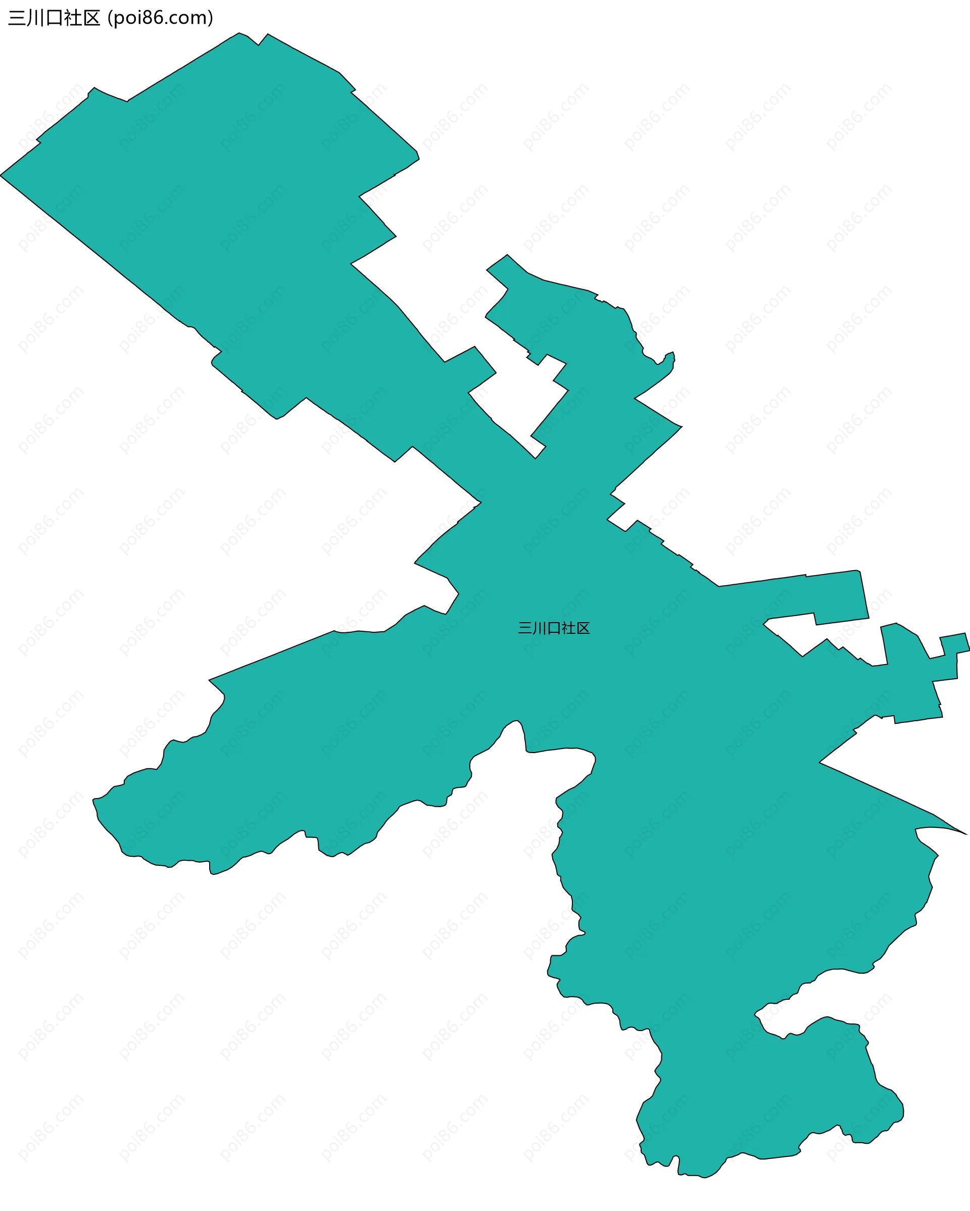 三川口社区边界地图