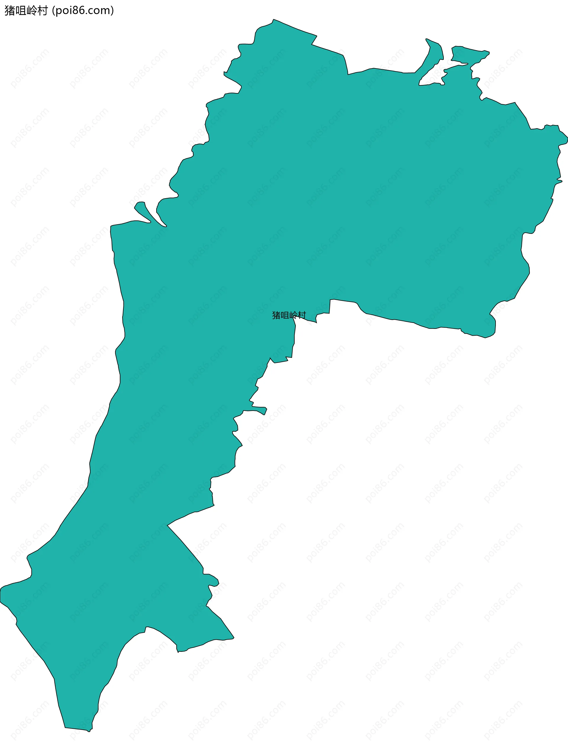 猪咀岭村边界地图