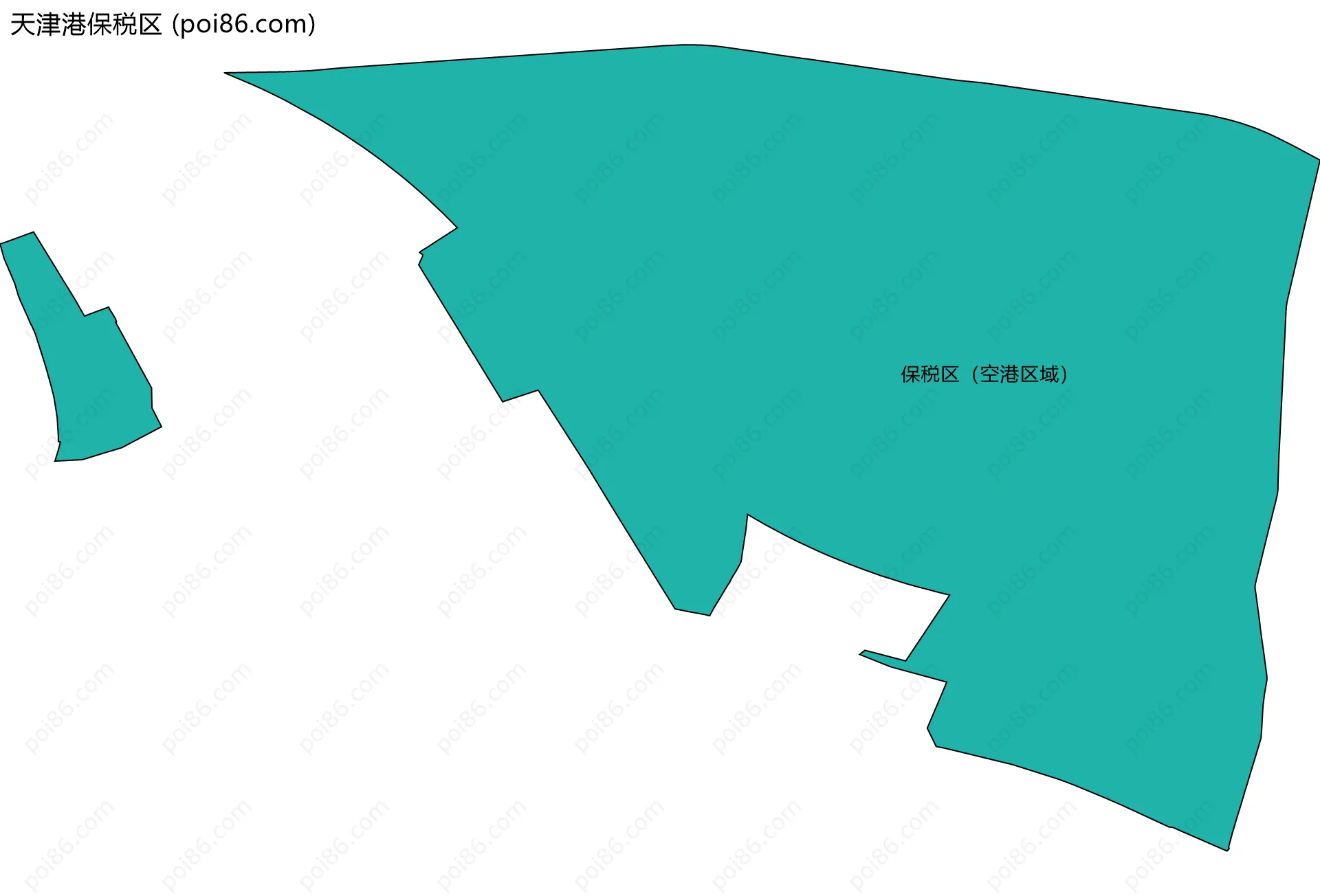 天津港保税区边界地图(五级行政区划)