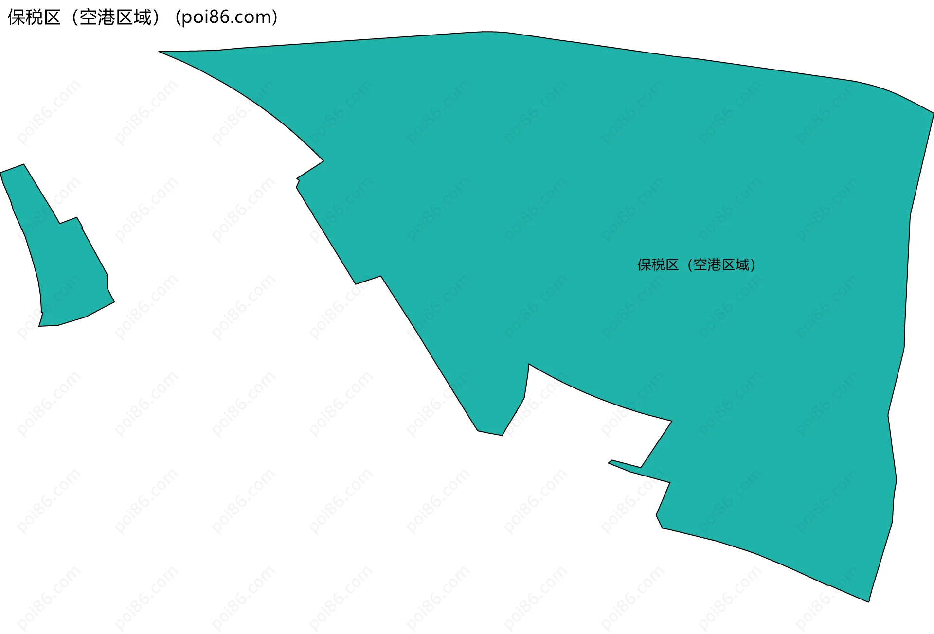 保税区（空港区域）边界地图