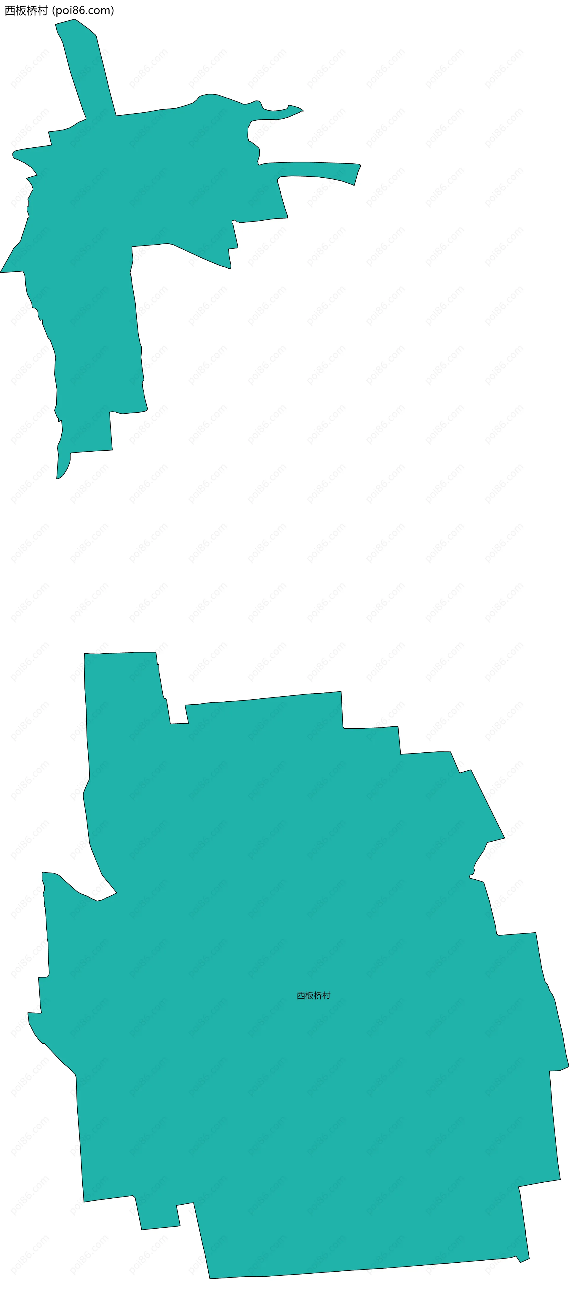 西板桥村边界地图