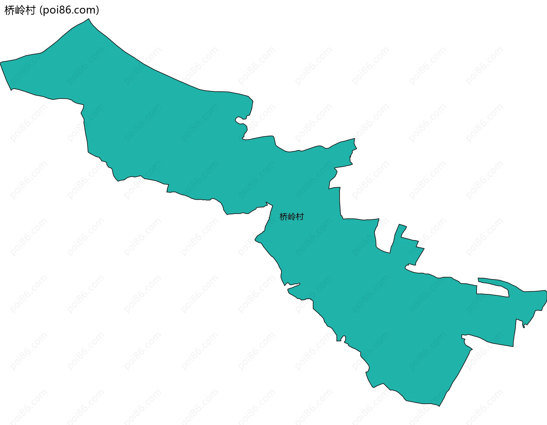 桥岭村边界地图
