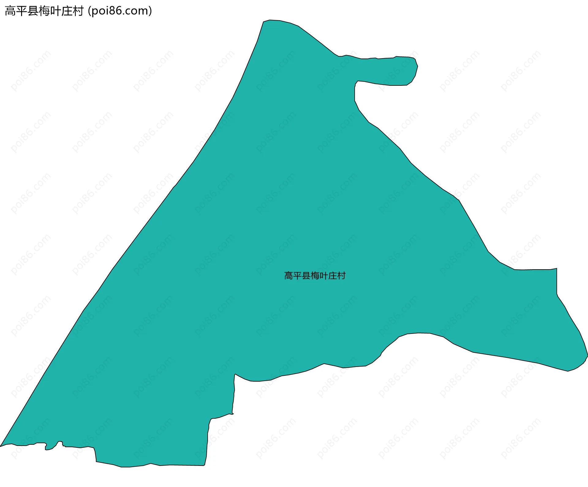 高平县梅叶庄村边界地图