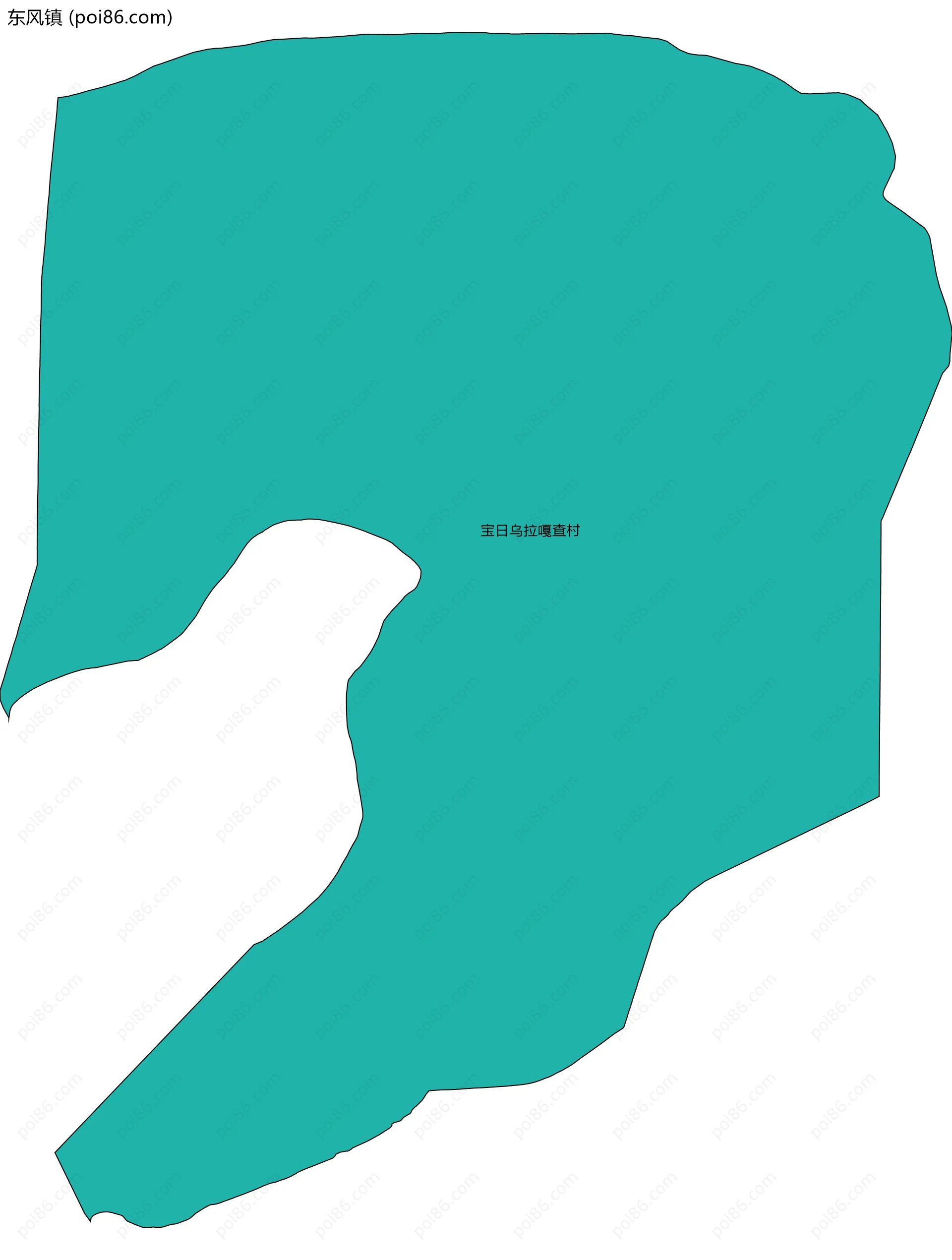 东风镇边界地图(五级行政区划)