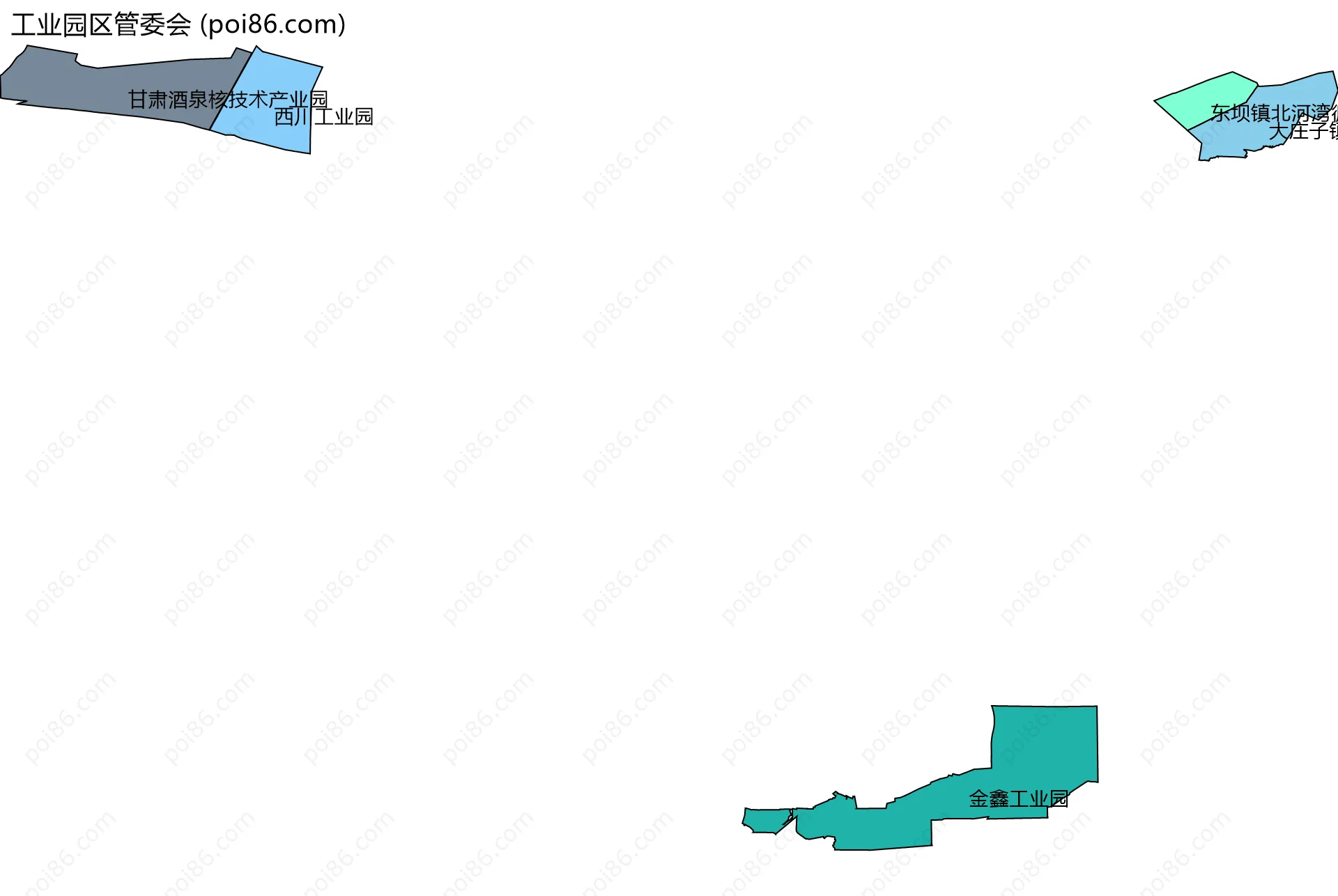 工业园区管委会边界地图(五级行政区划)