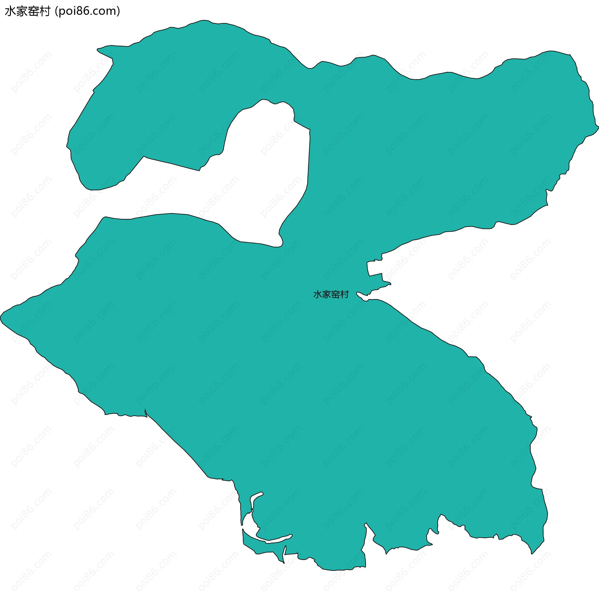 水家窑村边界地图