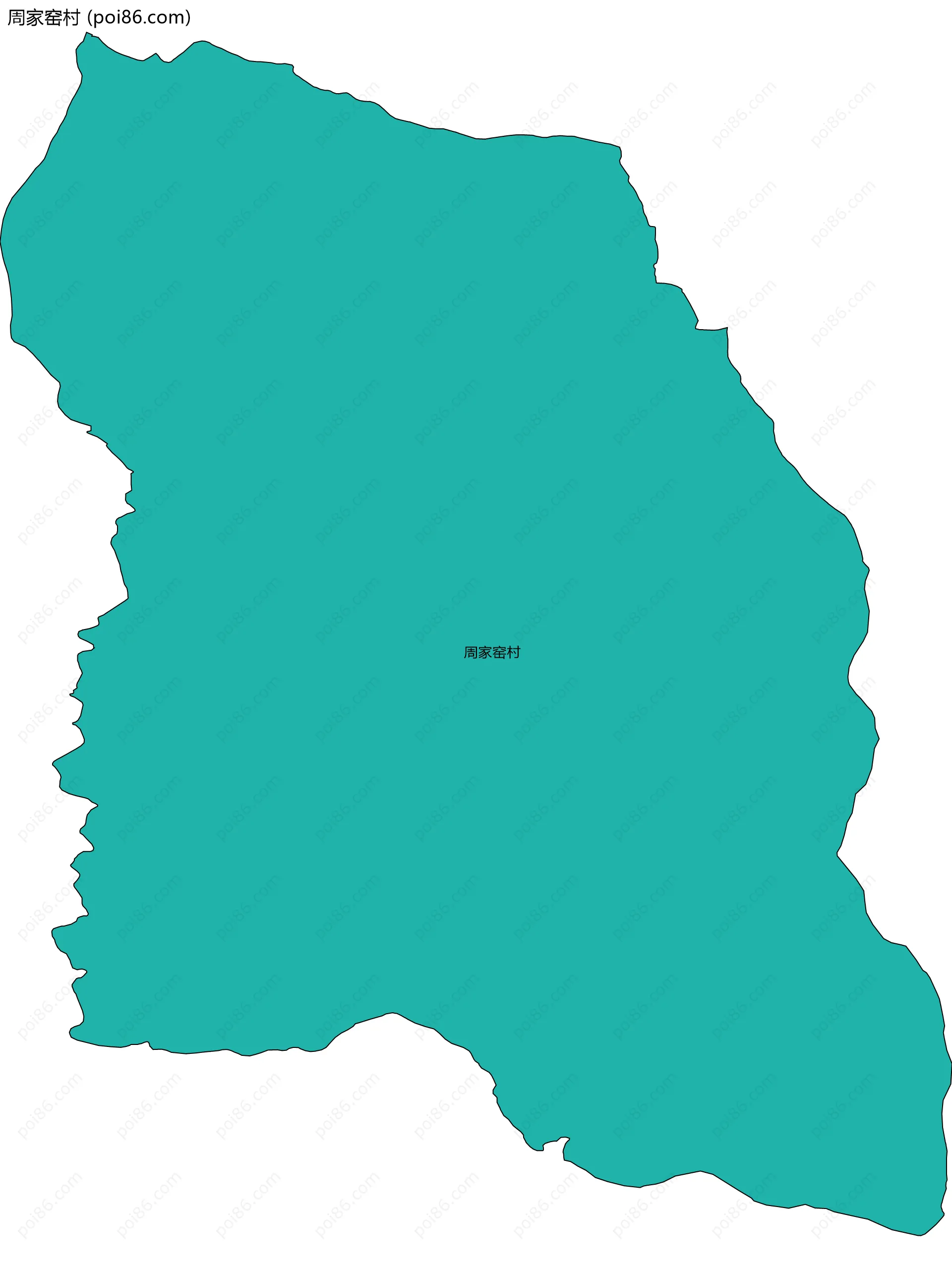 周家窑村边界地图