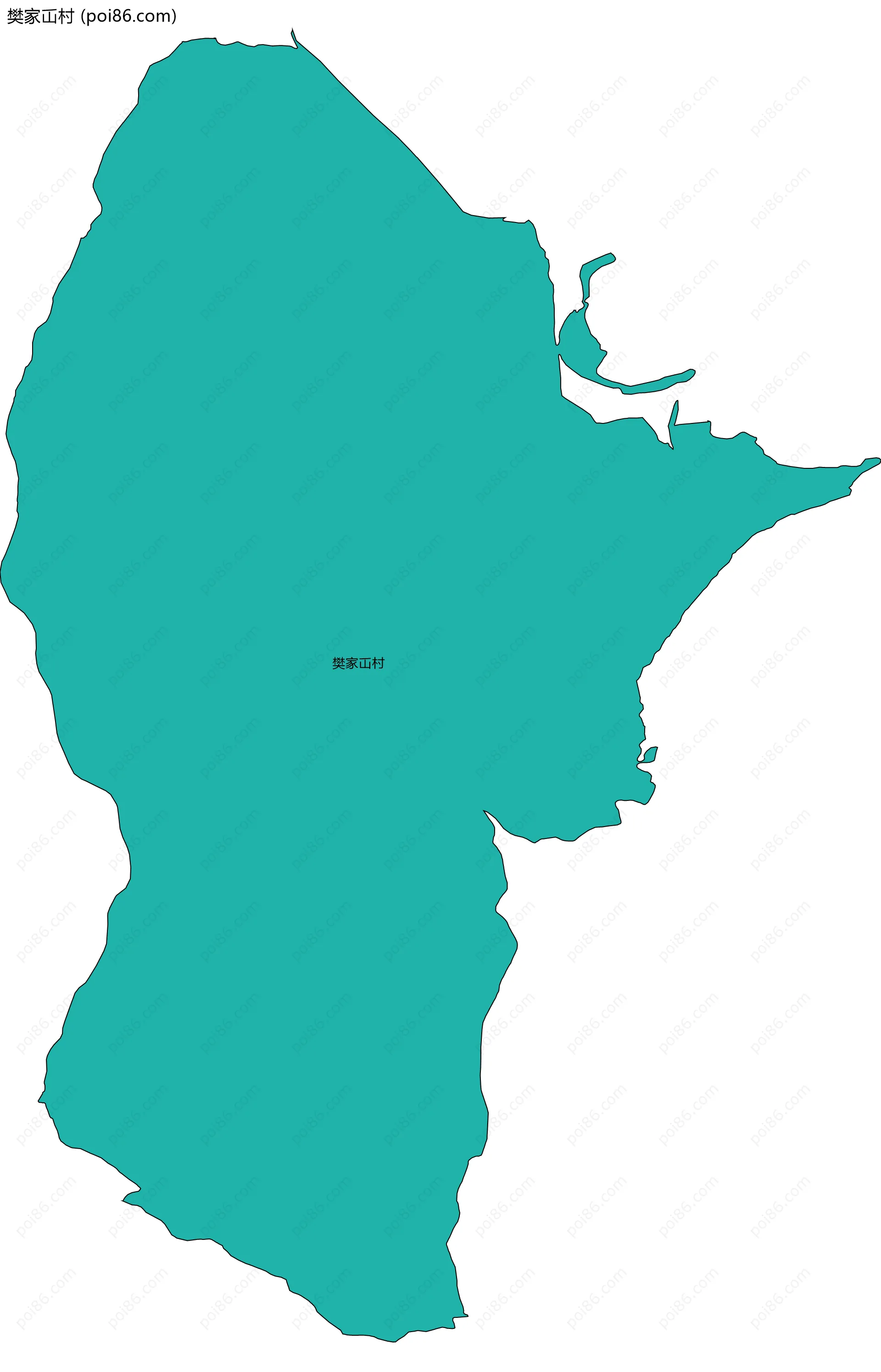 樊家屲村边界地图