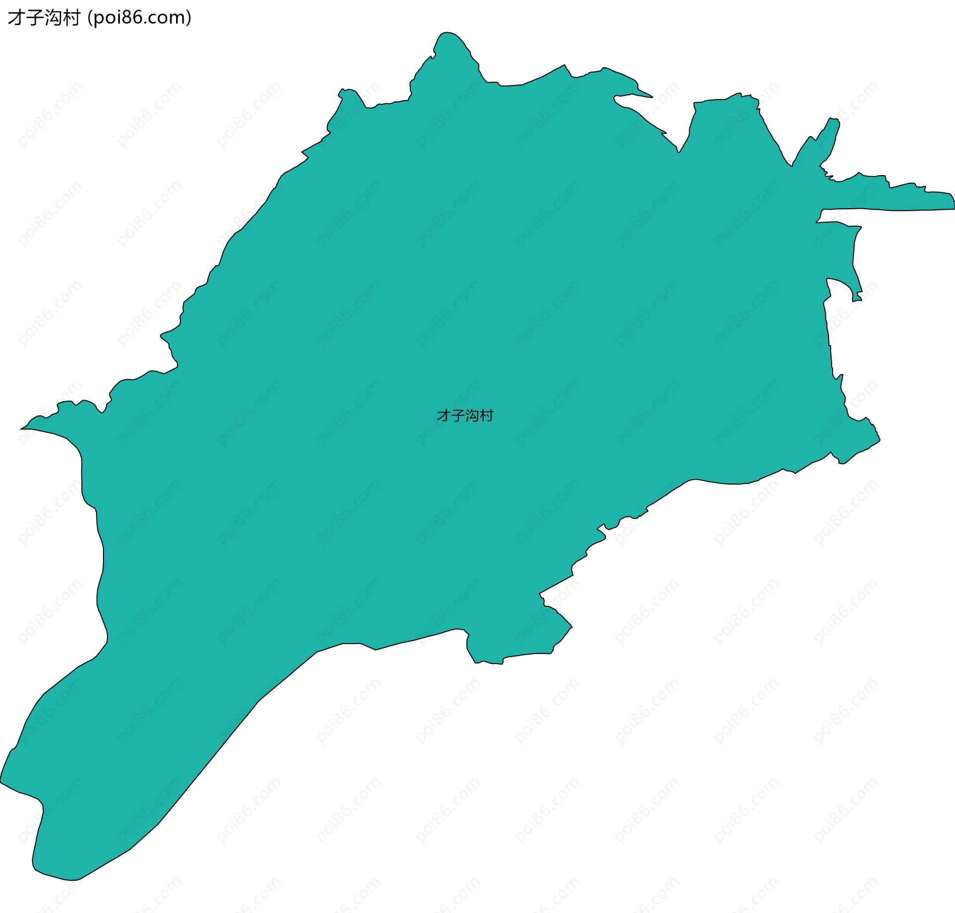 才子沟村边界地图