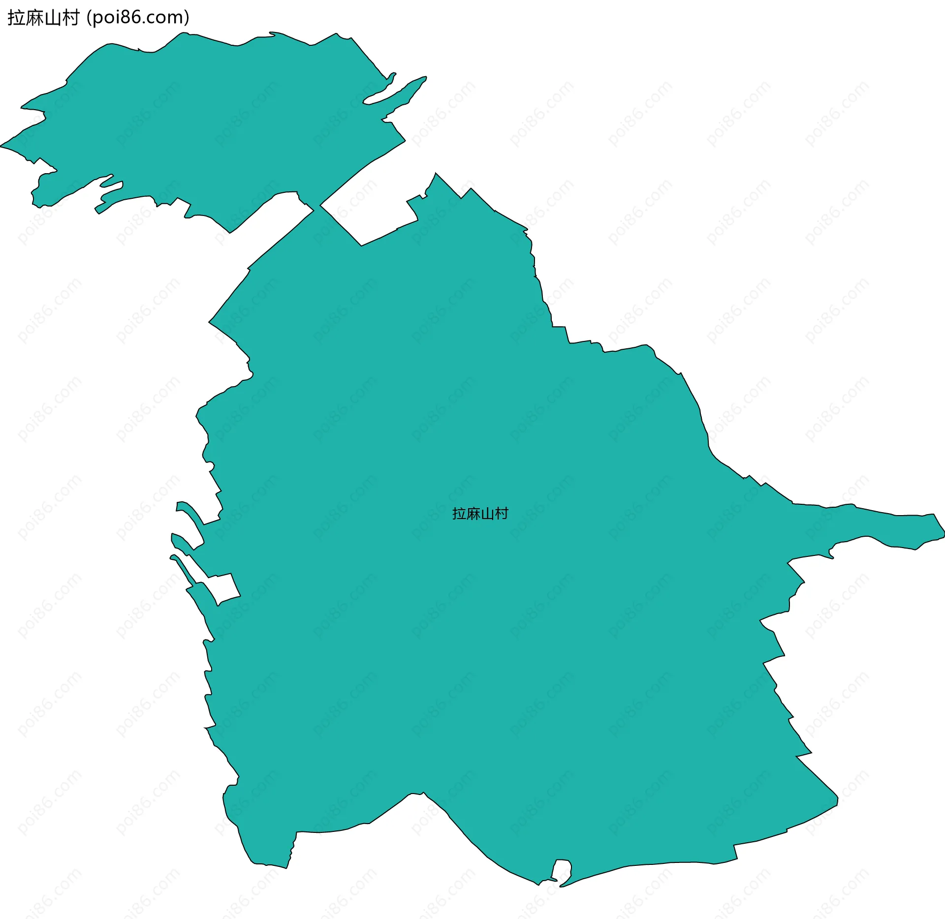 拉麻山村边界地图