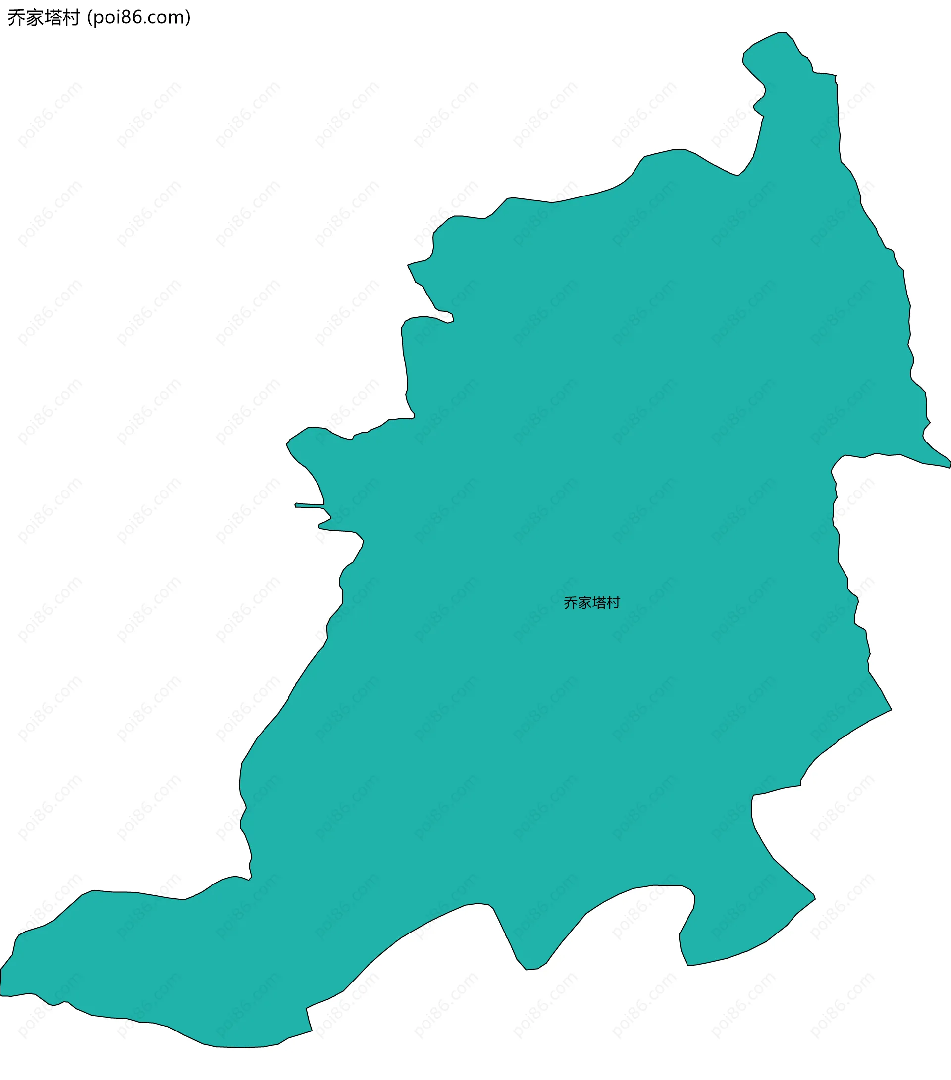 乔家塔村边界地图
