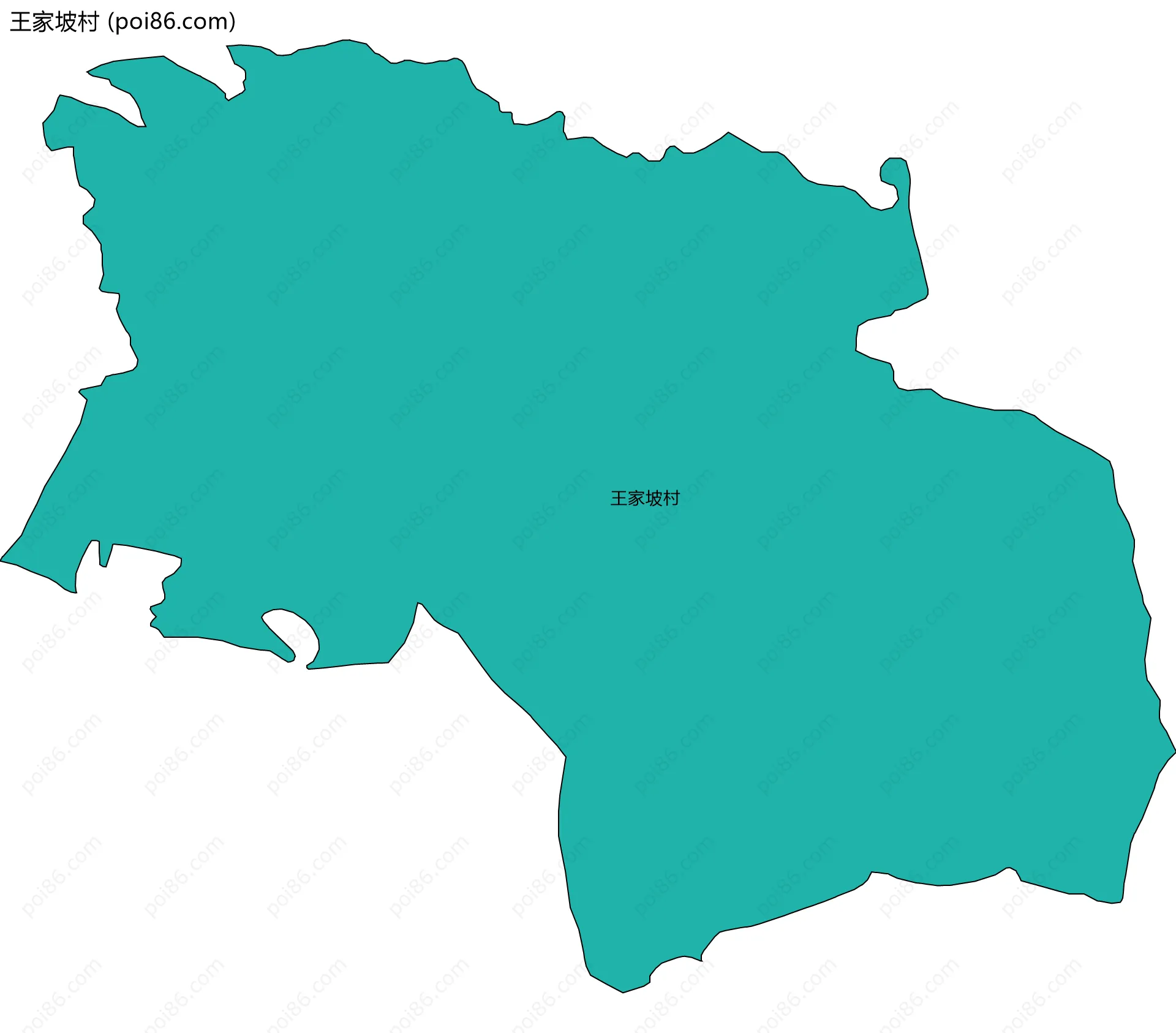 王家坡村边界地图