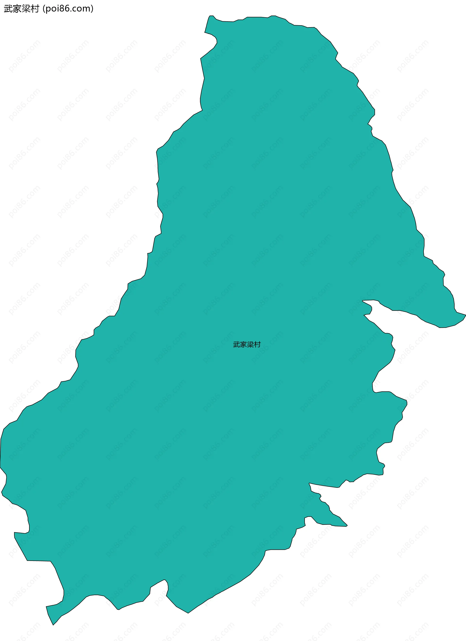 武家梁村边界地图